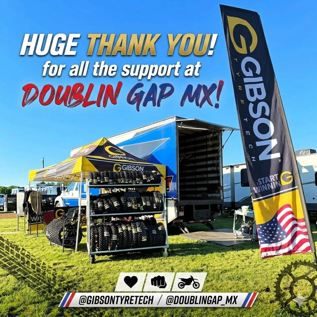 Thank you to everyone who stopped by the booth this weekend! 
It&rsquo;s pretty cool walking the gate and seeing Gibsons Tyres! 

#doublingapmx #motocross