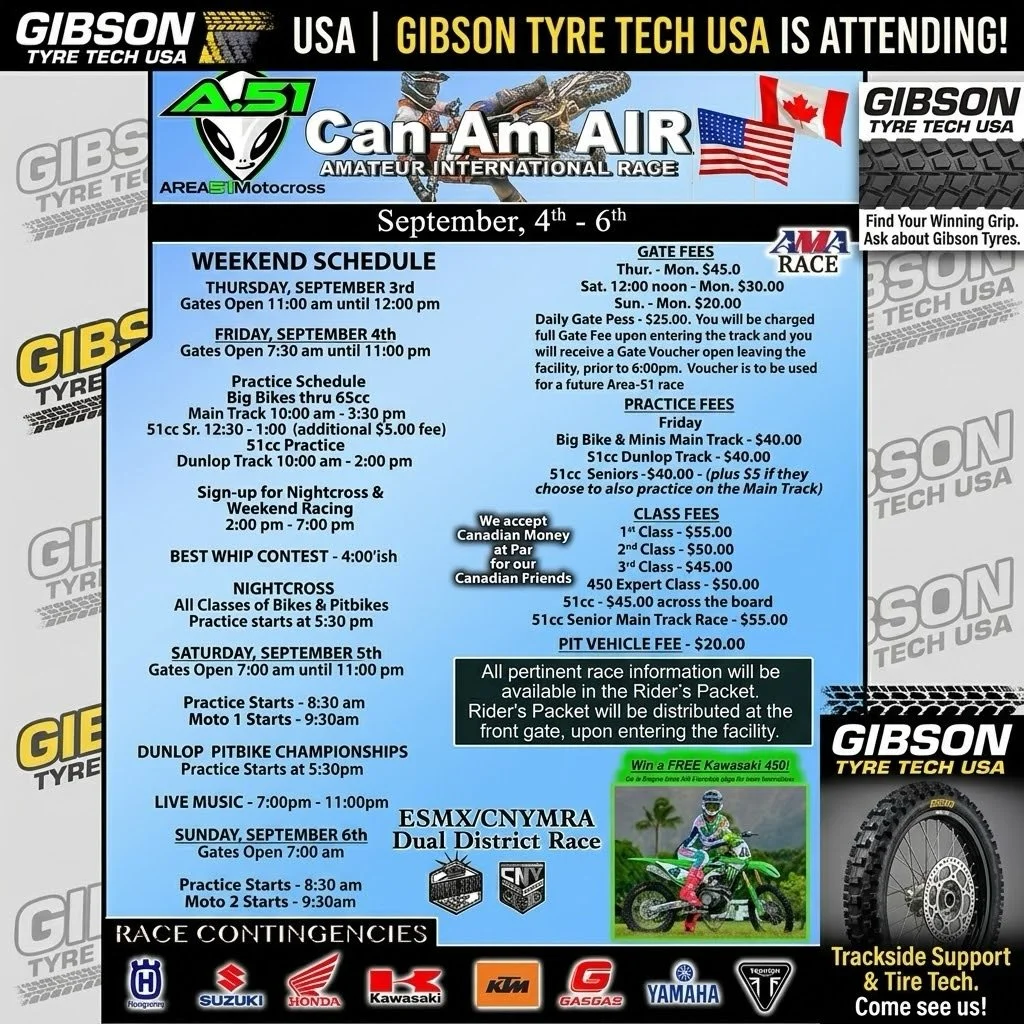 SEPTEMBER 4th thru 6th join the movement at Area 51! 

Are you a rider looking to set yourself apart? 
Need more traction? 
Want more life out of your tires? 

Stop by the booth on vendor row and #startwinning