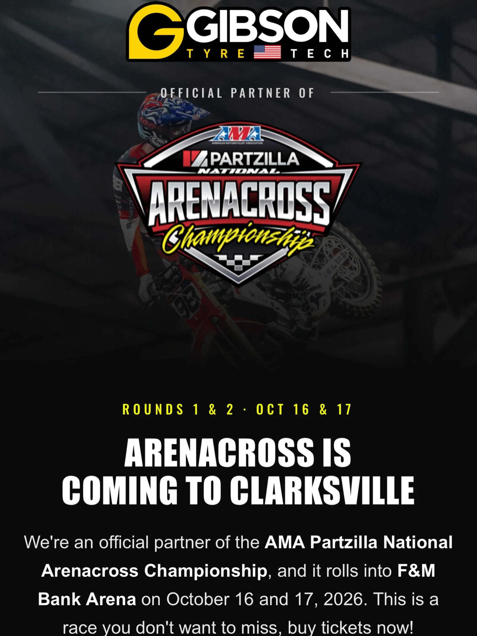 Proud partner and official tire of the @amapartzillaarenacross 

Download the @themotohubapp and get ready for the season! 

#partzillaarenacross #official #partner #arenacross #join
