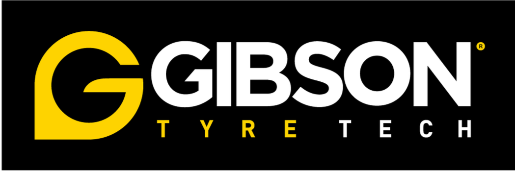Logo of Gibson Tyre Tech with a large yellow G and black text on a black background