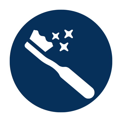 Icon of a toothbrush with three stars, indicating cleaning or freshness.