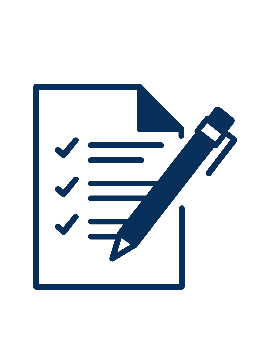 Icon of a checklist with a pen