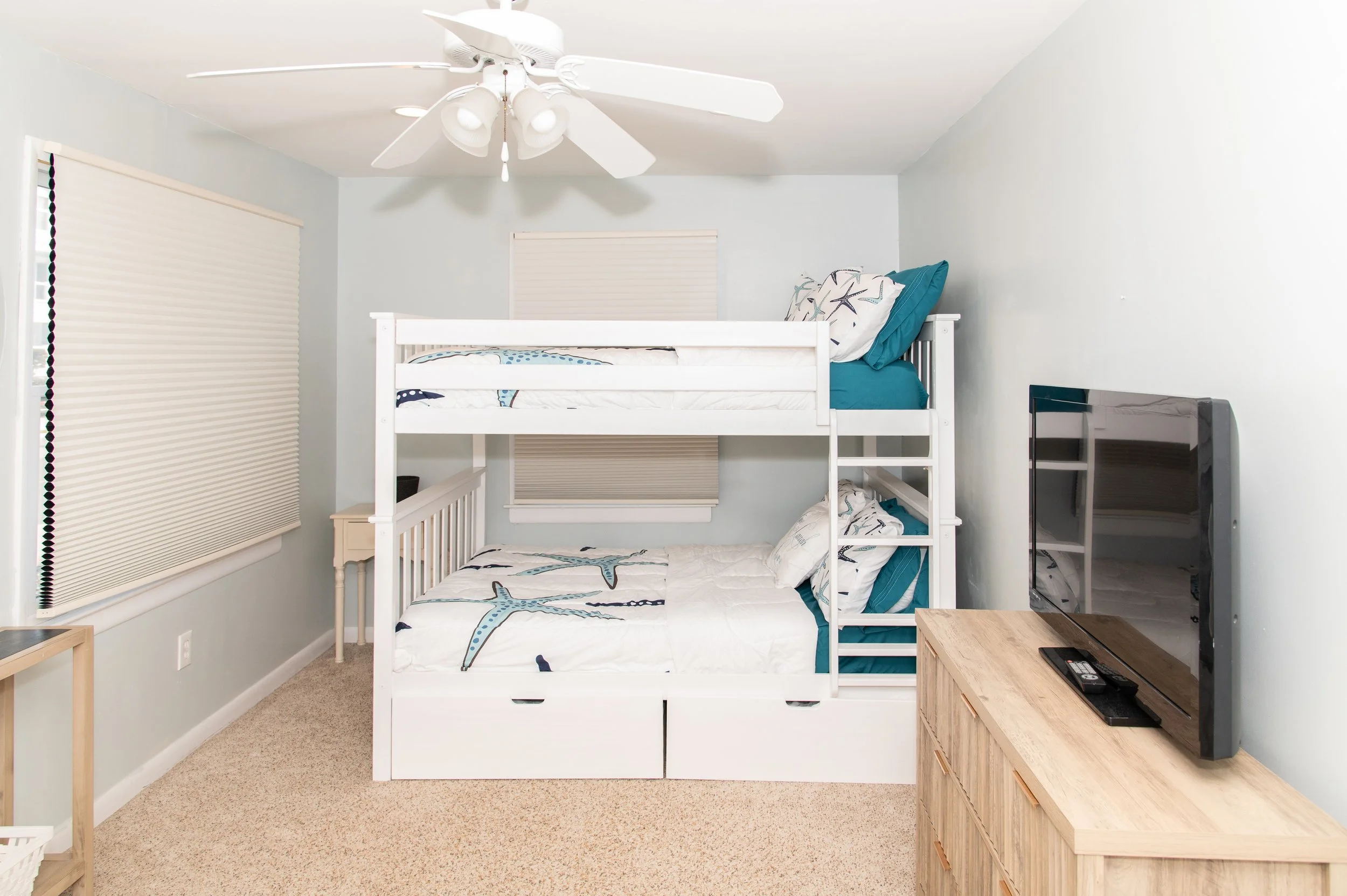 Downstairs Bedroom 1: full-sized bunk beds