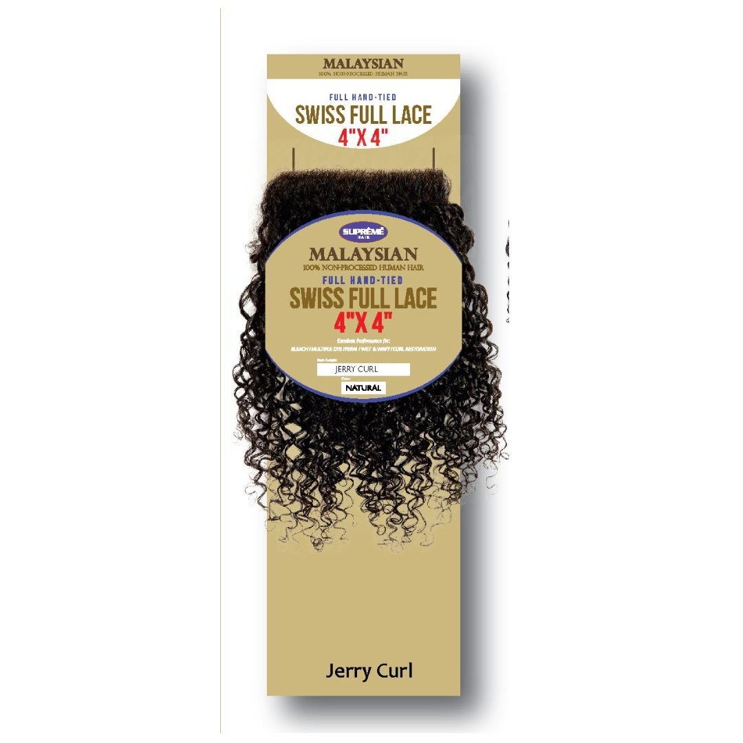 100% Human Hair 4"X4" Swiss Full Lace - Jerry Curl