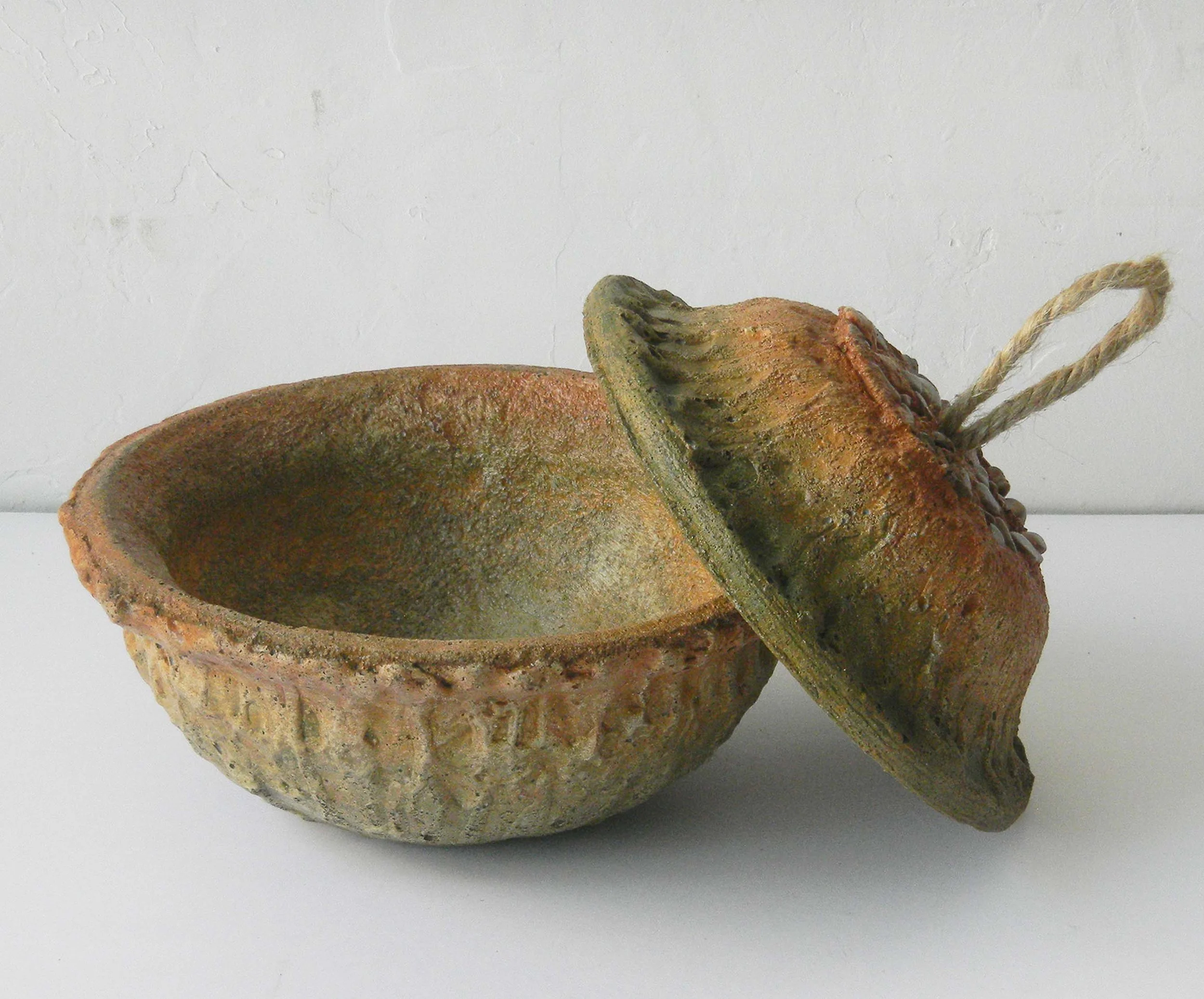 rustic stone pot with lid