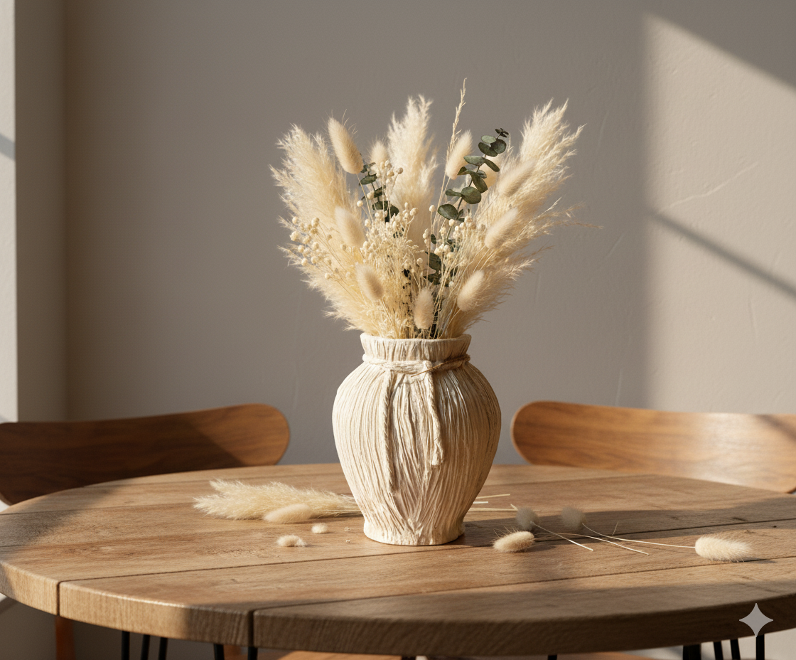 handmade white stone vase