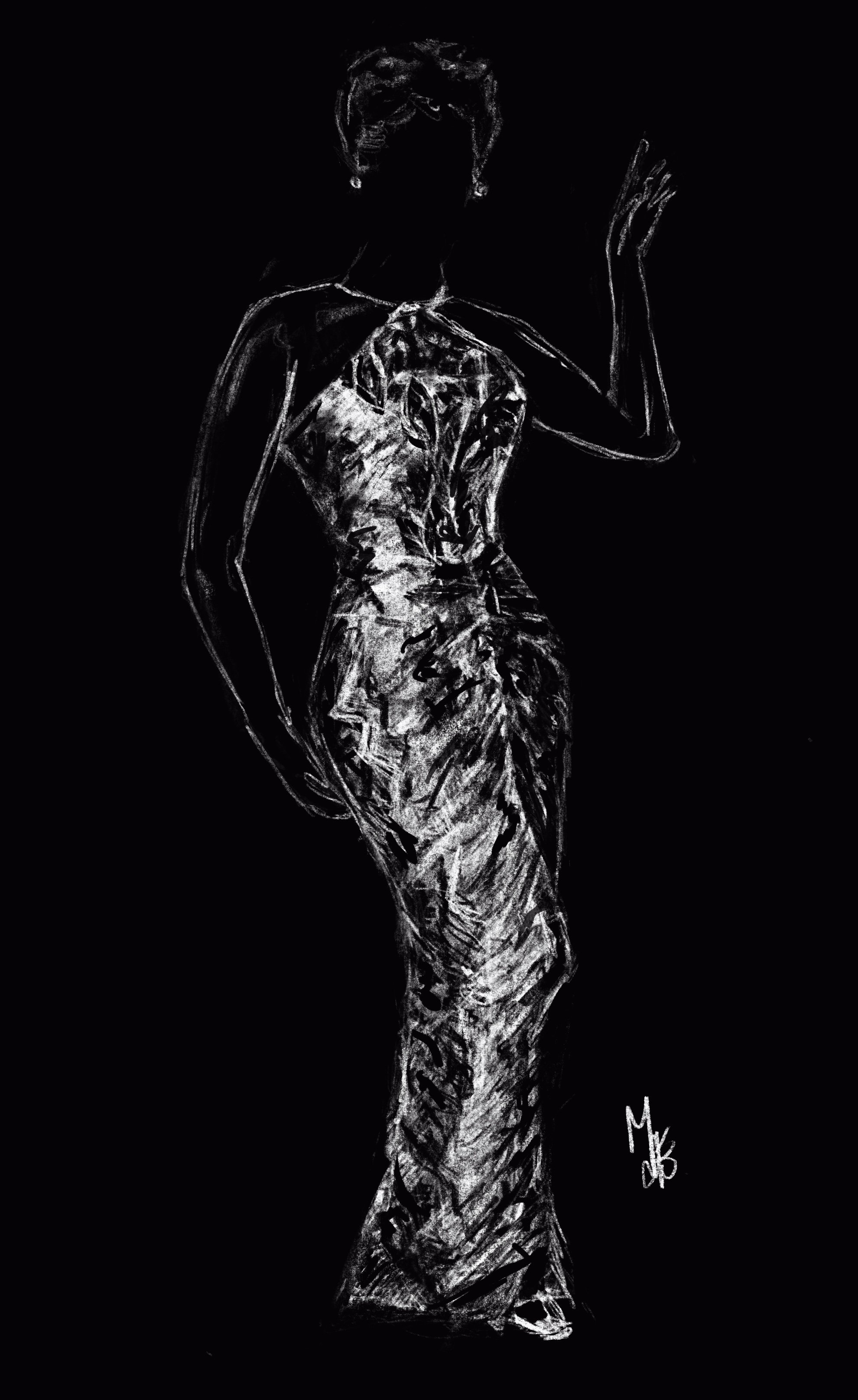 Vintage Black Glamour Fashion Illustrations