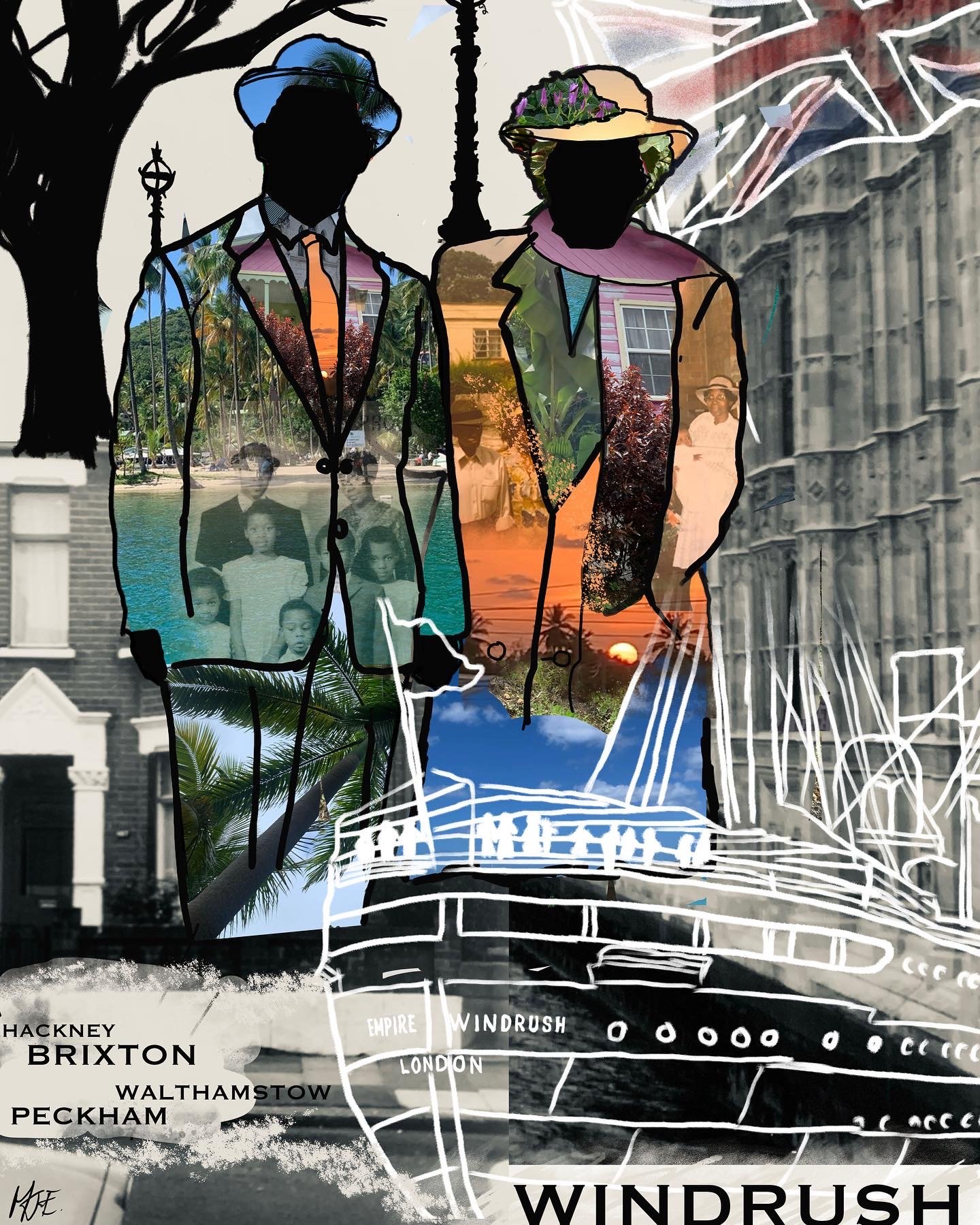 Windrush 75th Print & Poem x LBWF