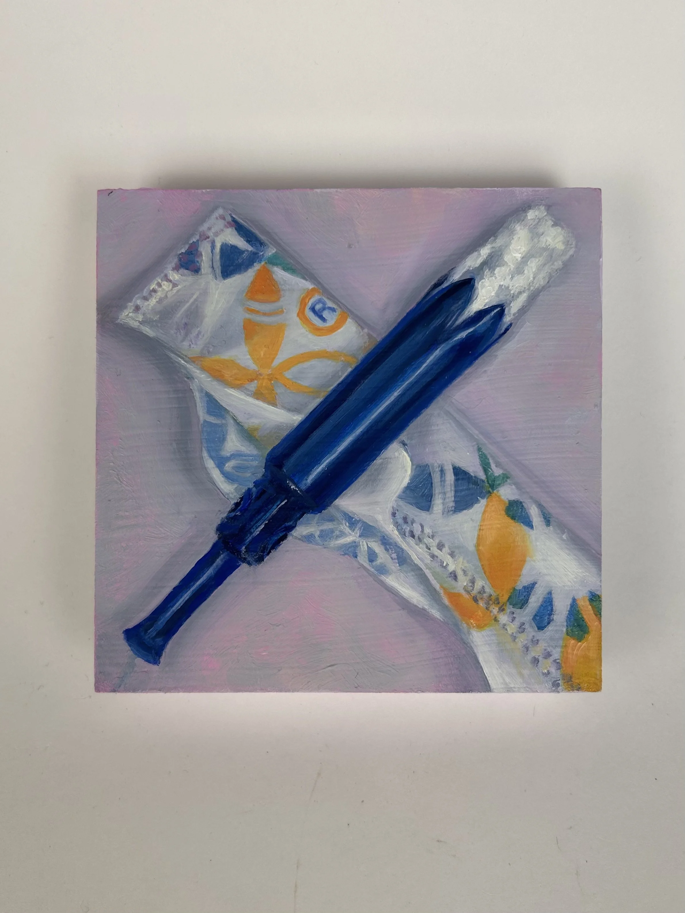 "Tampon II" oil on panel, 4x4in, 2025