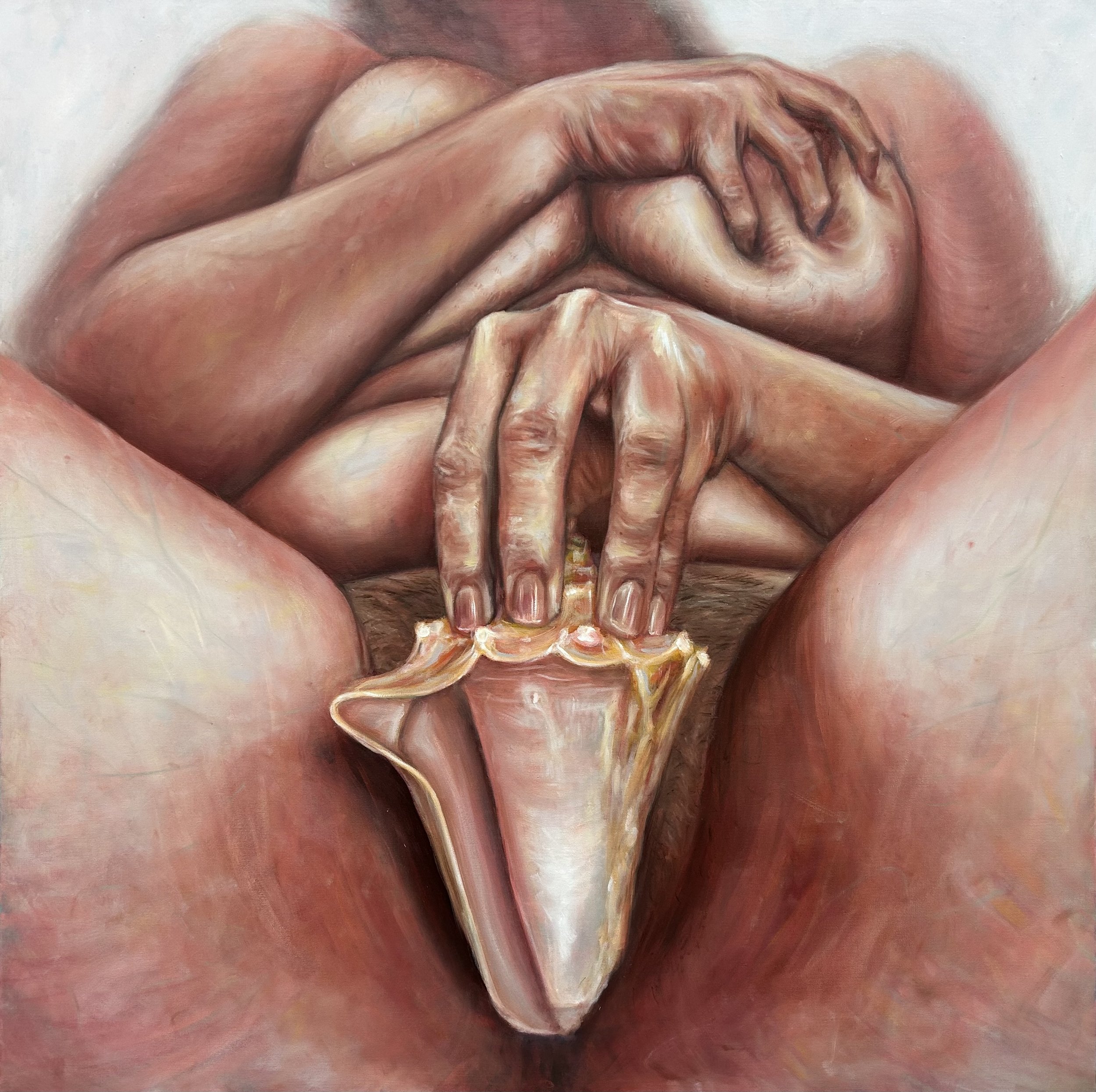 "V" oil on canvas, 48x48in, 2025