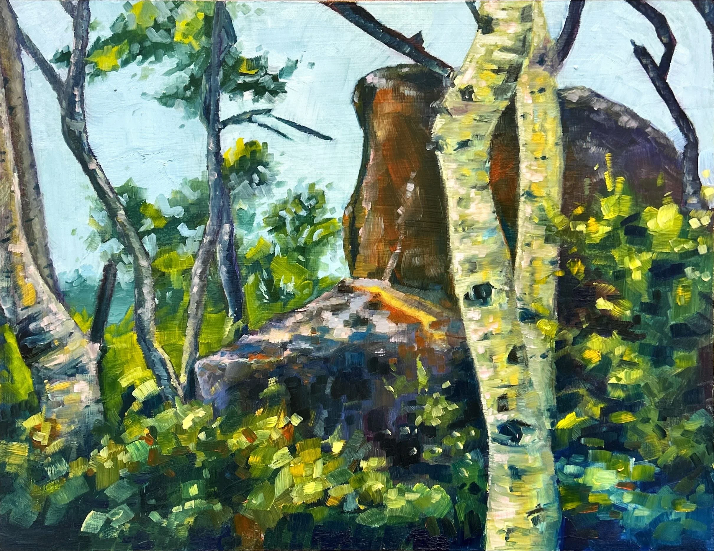 "Blair Wallis Rd" oil on masonite panel, 12x16in, 2025