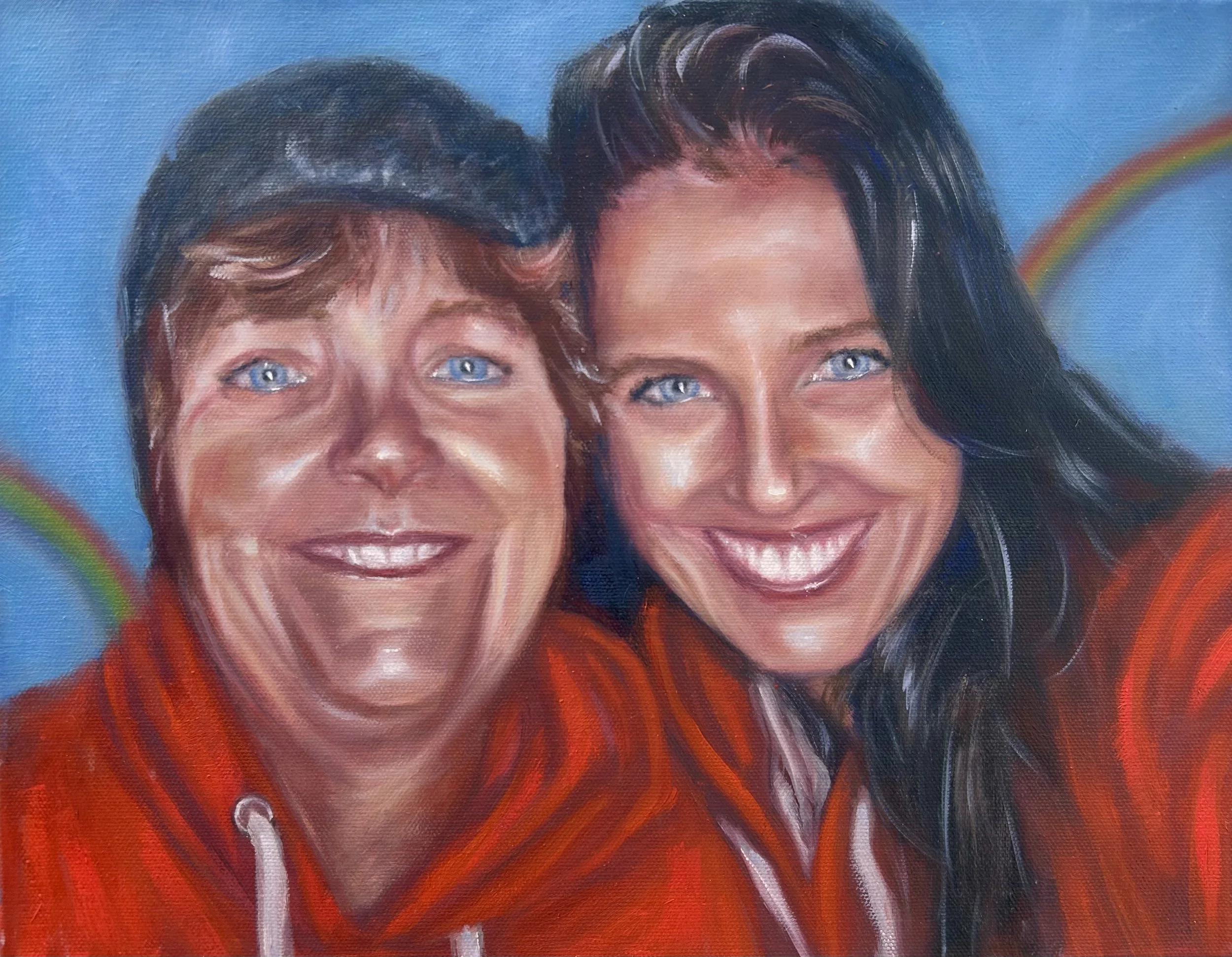 "Portrait of Nicole and Julie" commissioned portrait, oil on canvas, 11x14in, 2025