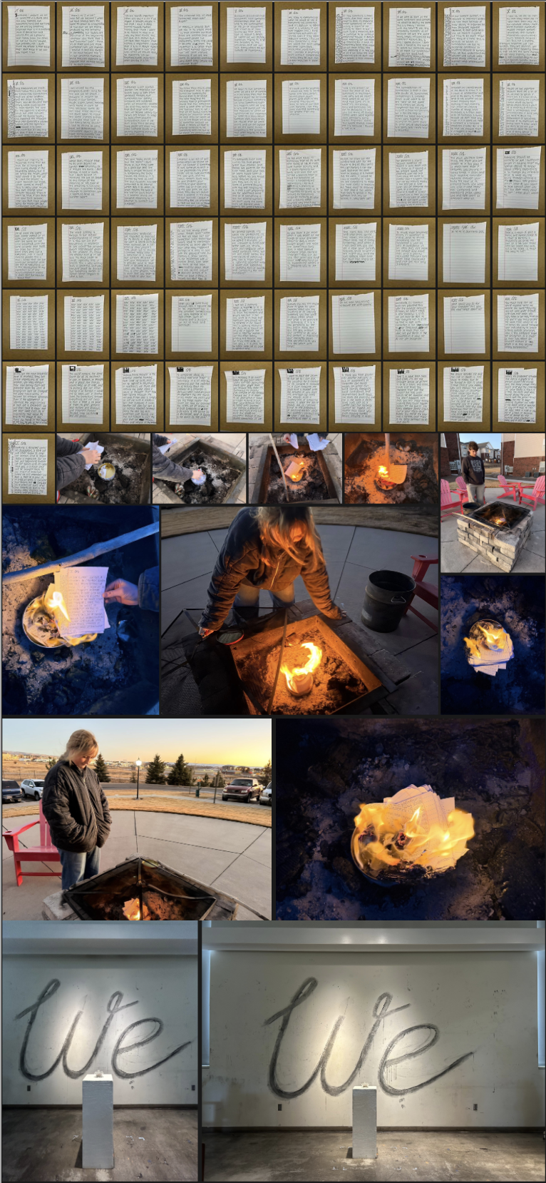 "We" a collection of 60 writings: performance and installation. 2026
