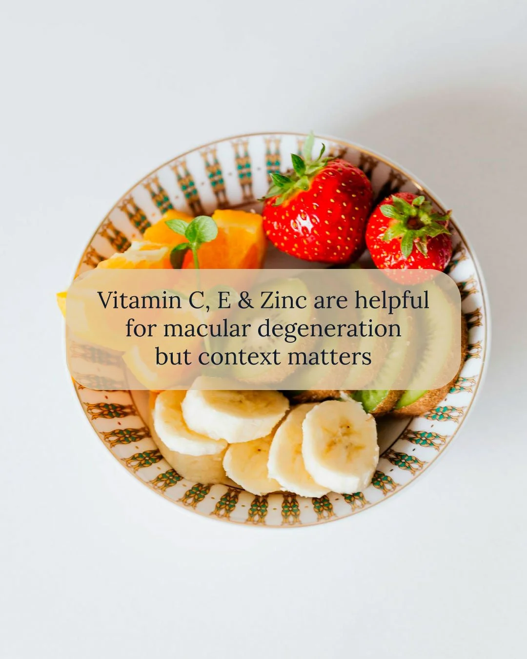 The AREDS trial showed that a specific mix of vitamin C, vitamin E, and zinc can slow progression of advanced age-related macular degeneration, but only in patients at higher risk.

For people without AMD or in early stages, broad antioxidant megados