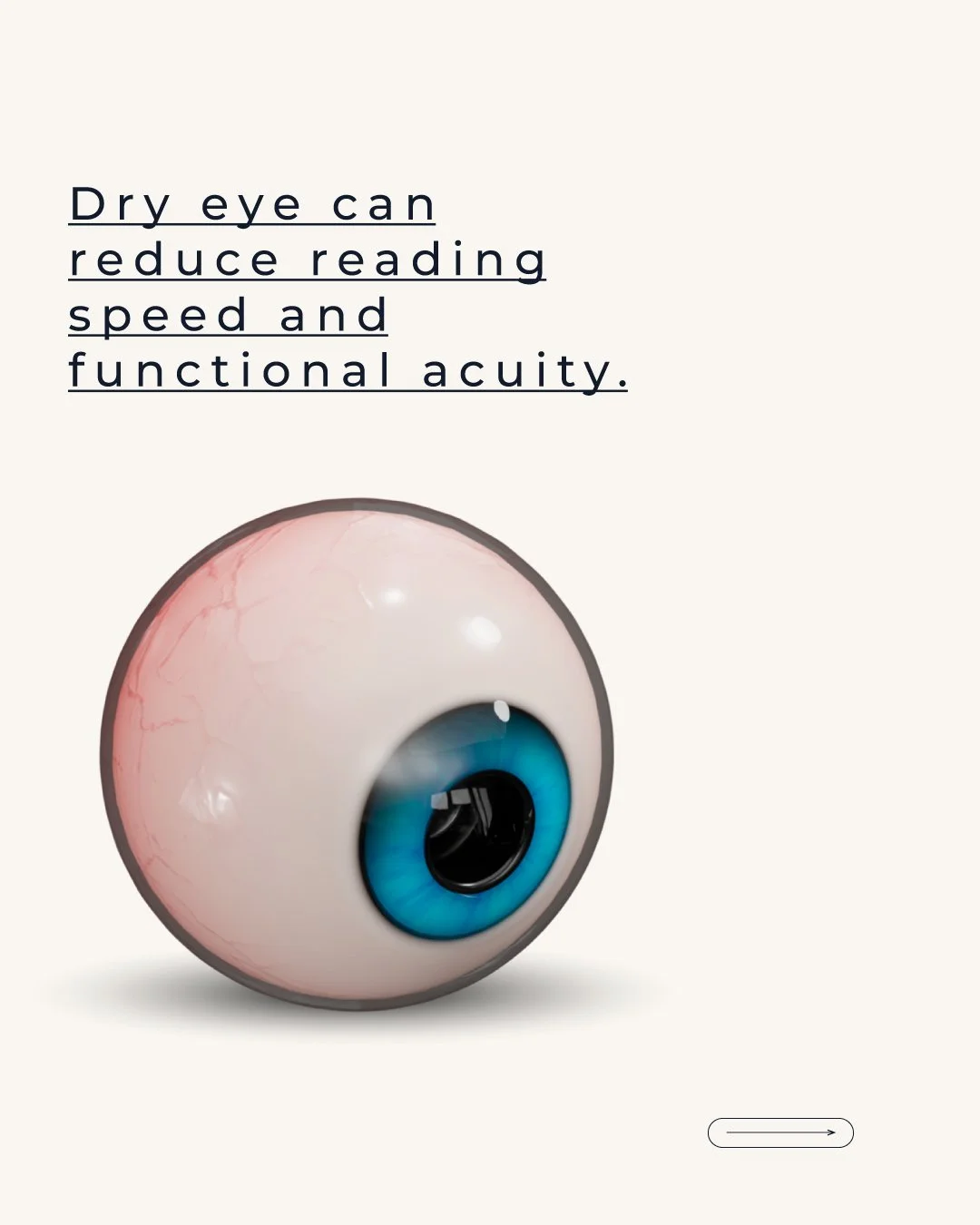 Dry eye is not just an irritation problem. It changes how fast and accurately you process visual information.

Multiple studies show that dry eye is associated with reduced functional visual acuity, which is how well you see over time during real tas