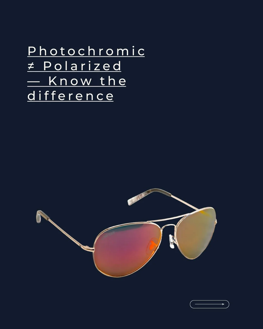 Photochromic vs. Polarized Lenses &mdash; What&rsquo;s the Difference? 👓 😎 

Both help manage light and glare, but they work in different ways.

Photochromic Lenses:

&bull; React to UV and short-wavelength light
&bull; Darken automatically outdoor