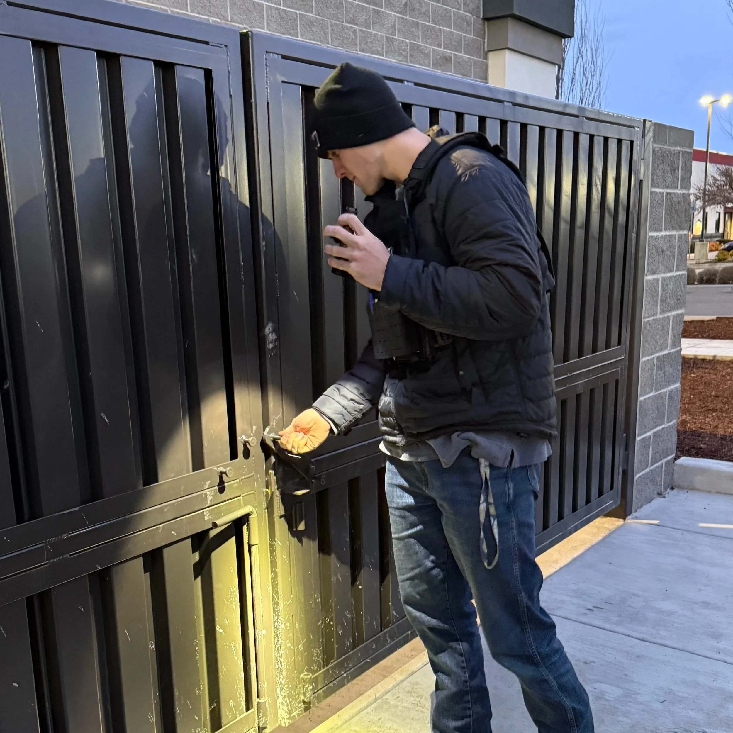 A security operator diligently monitoring property 