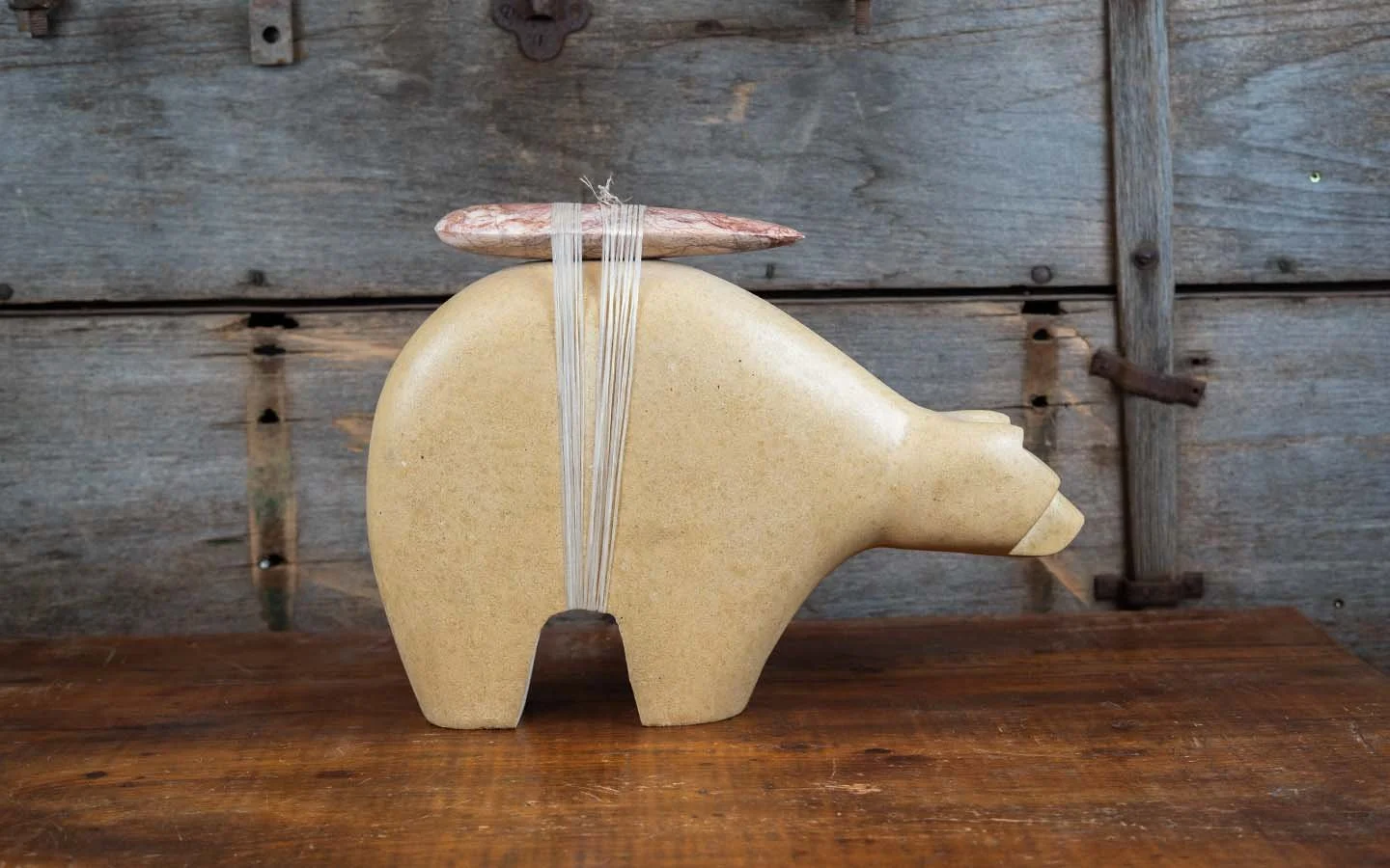 Native American Alabaster Bear Sculpture