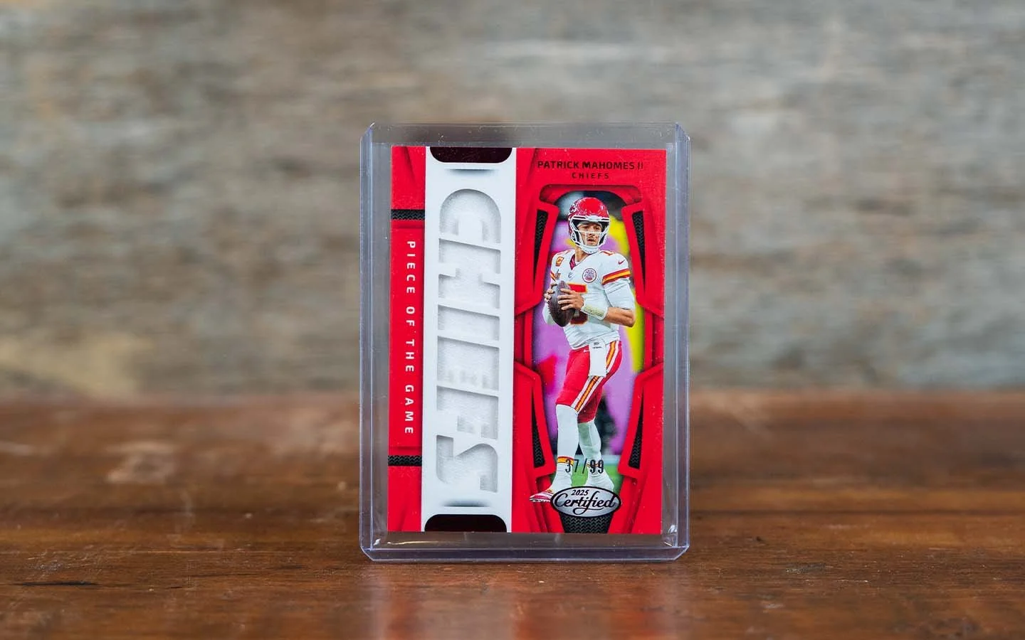 Patrick Mahomes 2025 Panini Piece of the Game Card