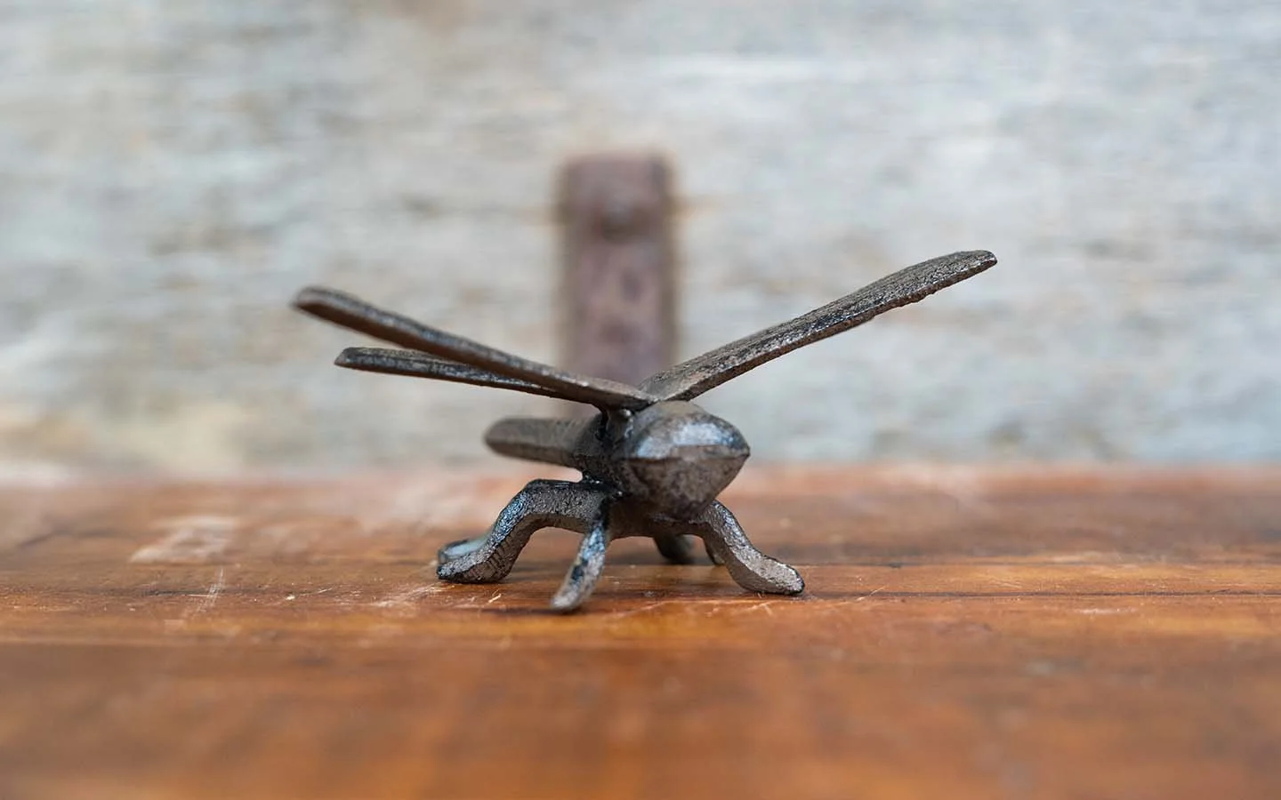 Whimsical Cast Iron Dragonfly Figurine