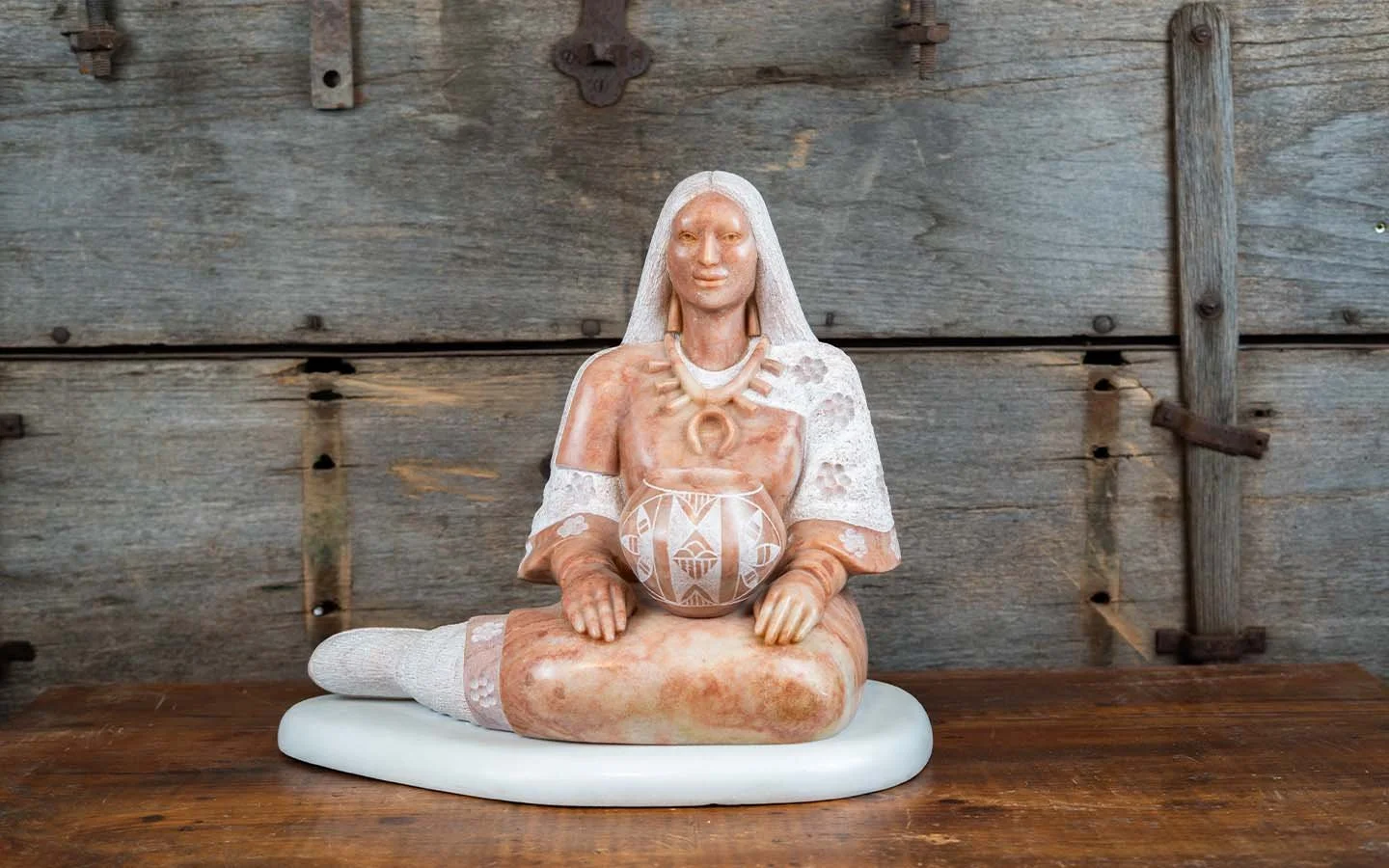 Native American Alabaster Sculpture - Mathew Panana