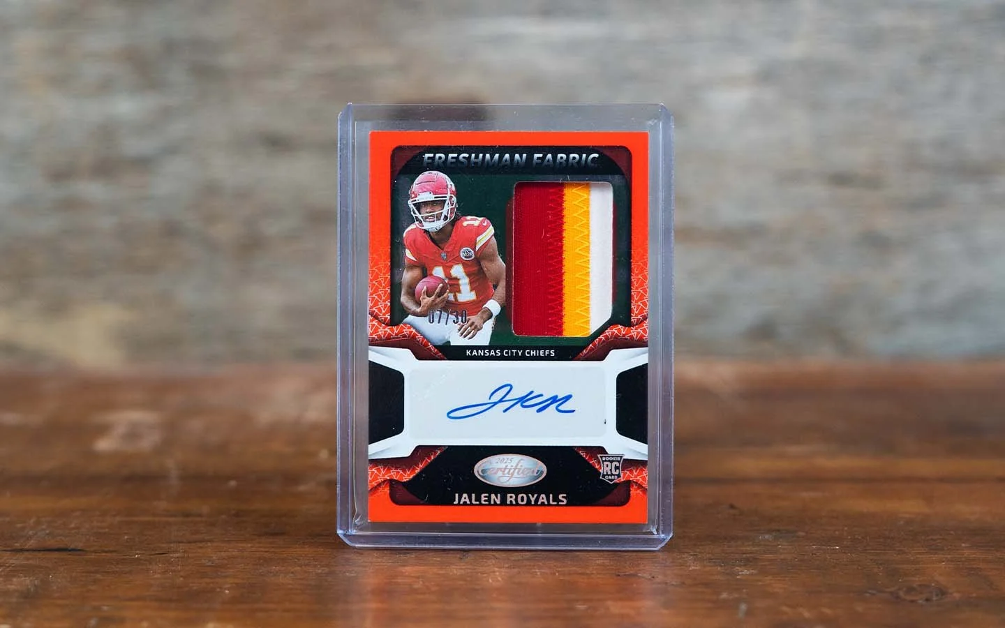 Jalen Royals 2025 Panini Rookie Freshman Fabric Card