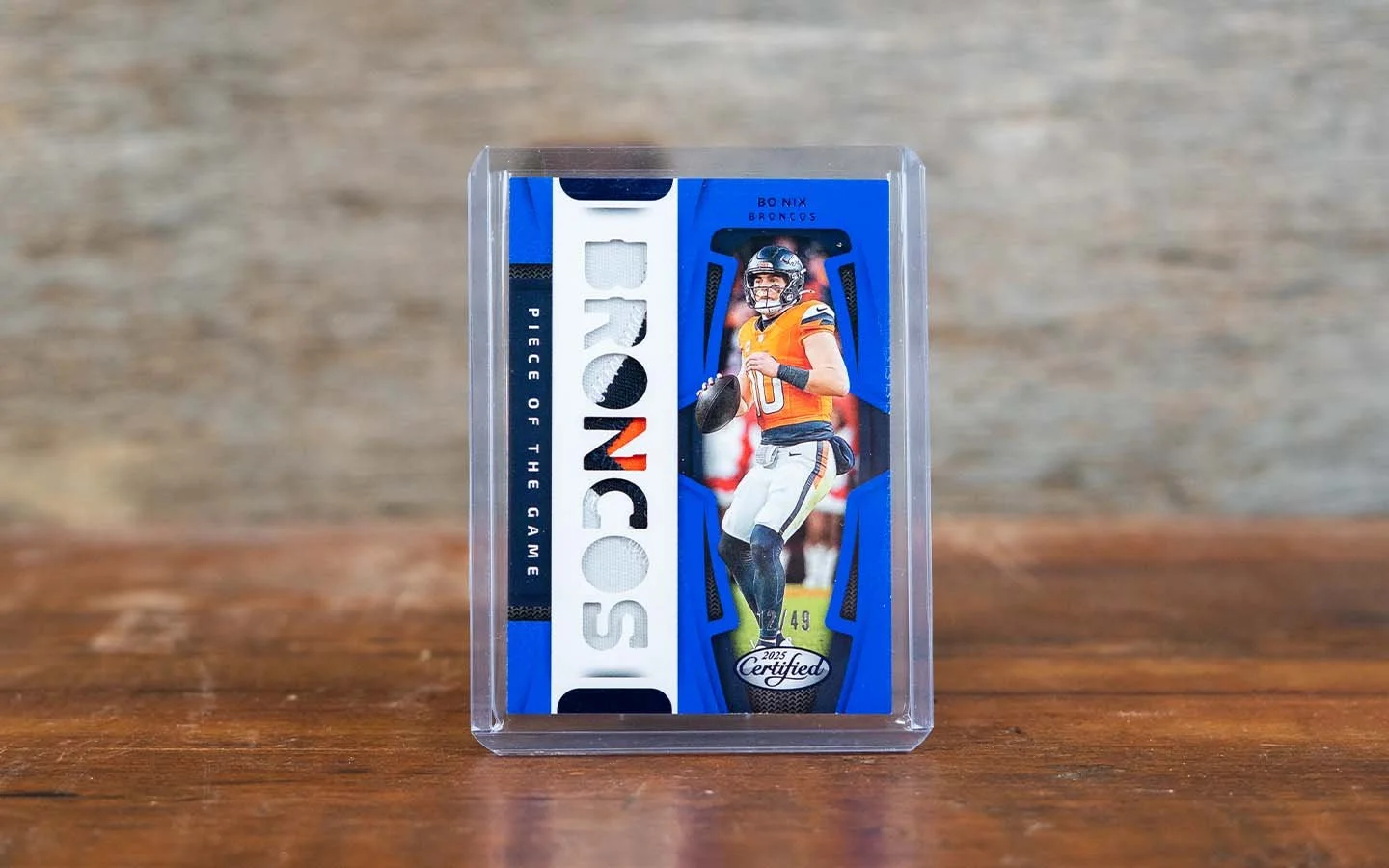 Bo Nix 2025 Panini Piece of the Game Card