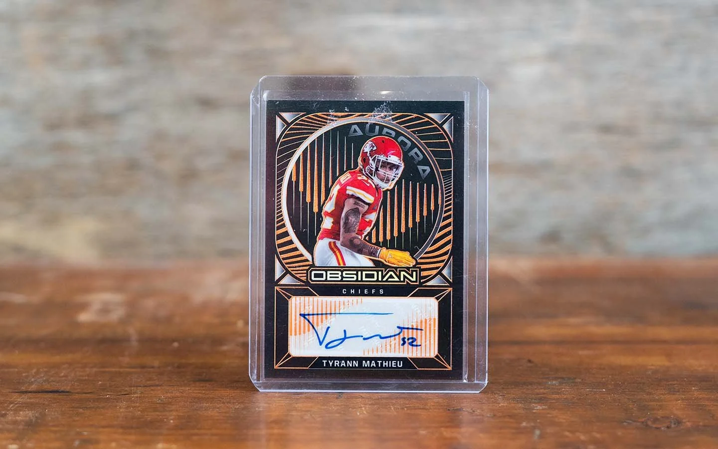Tyrann Mathieu Aurora Obsidian Autographed Card