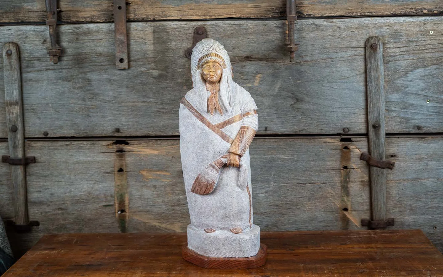 Native American Alabaster Sculpture - B. Woody