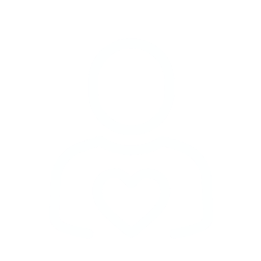 Outline of a person with a heart symbol on the chest, white icon on a black background.