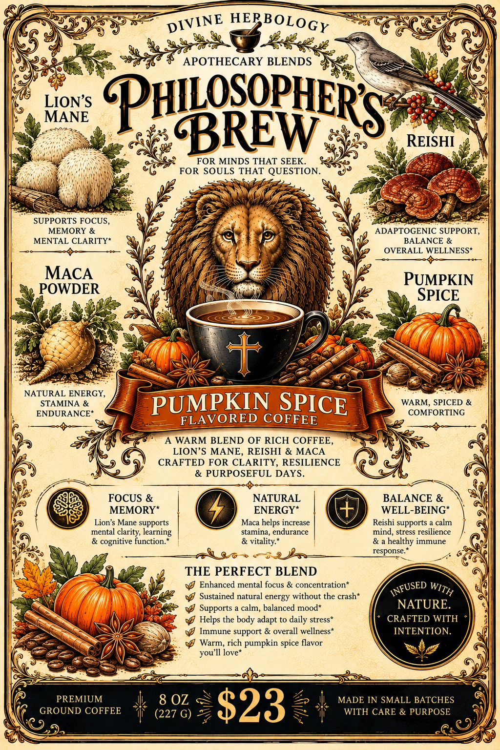 Philosopher’s Brew™ – Pumpkin spice Mushroom Coffee