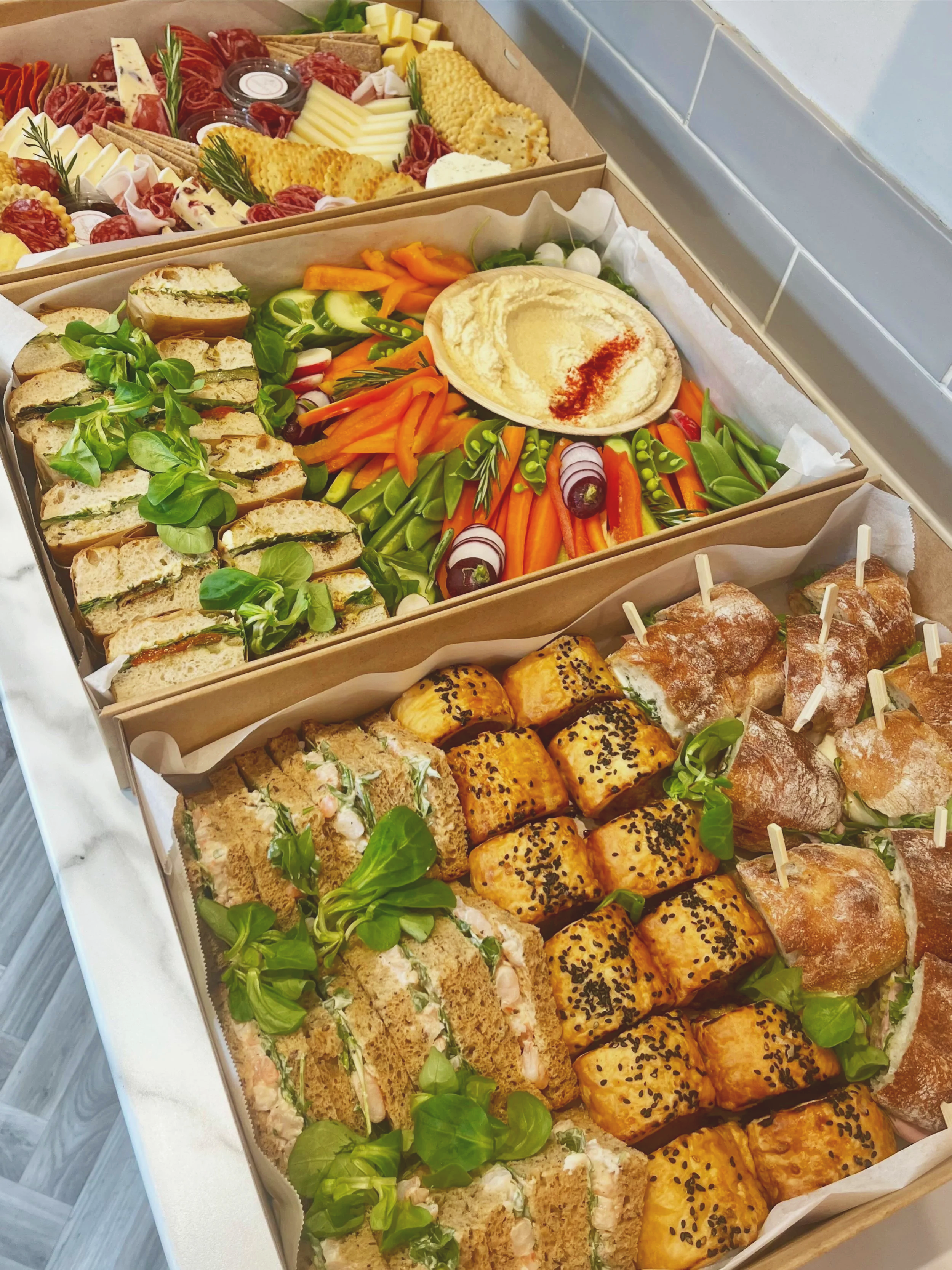 Corporate lunch platter delivery sandwiches