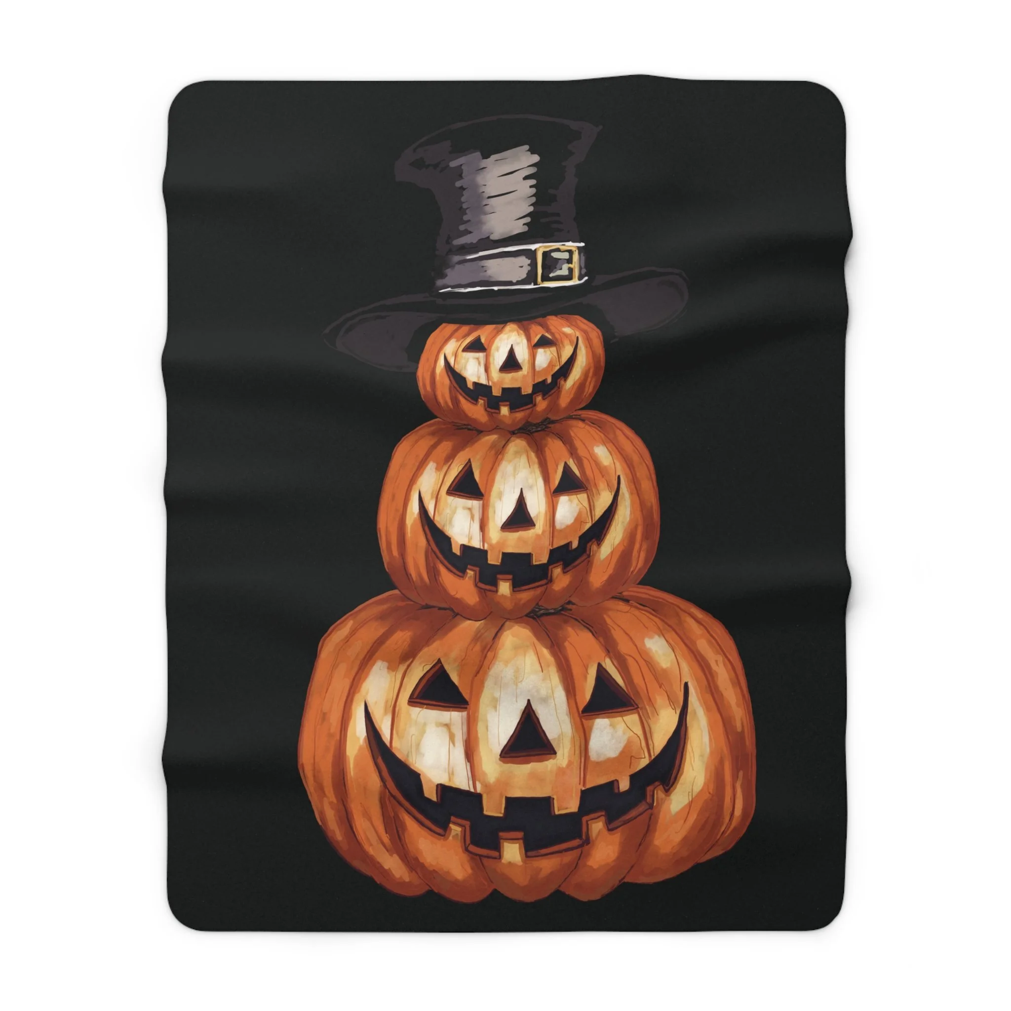 Halloween Jack O' Lantern Sherpa Blanket 60" x 80"