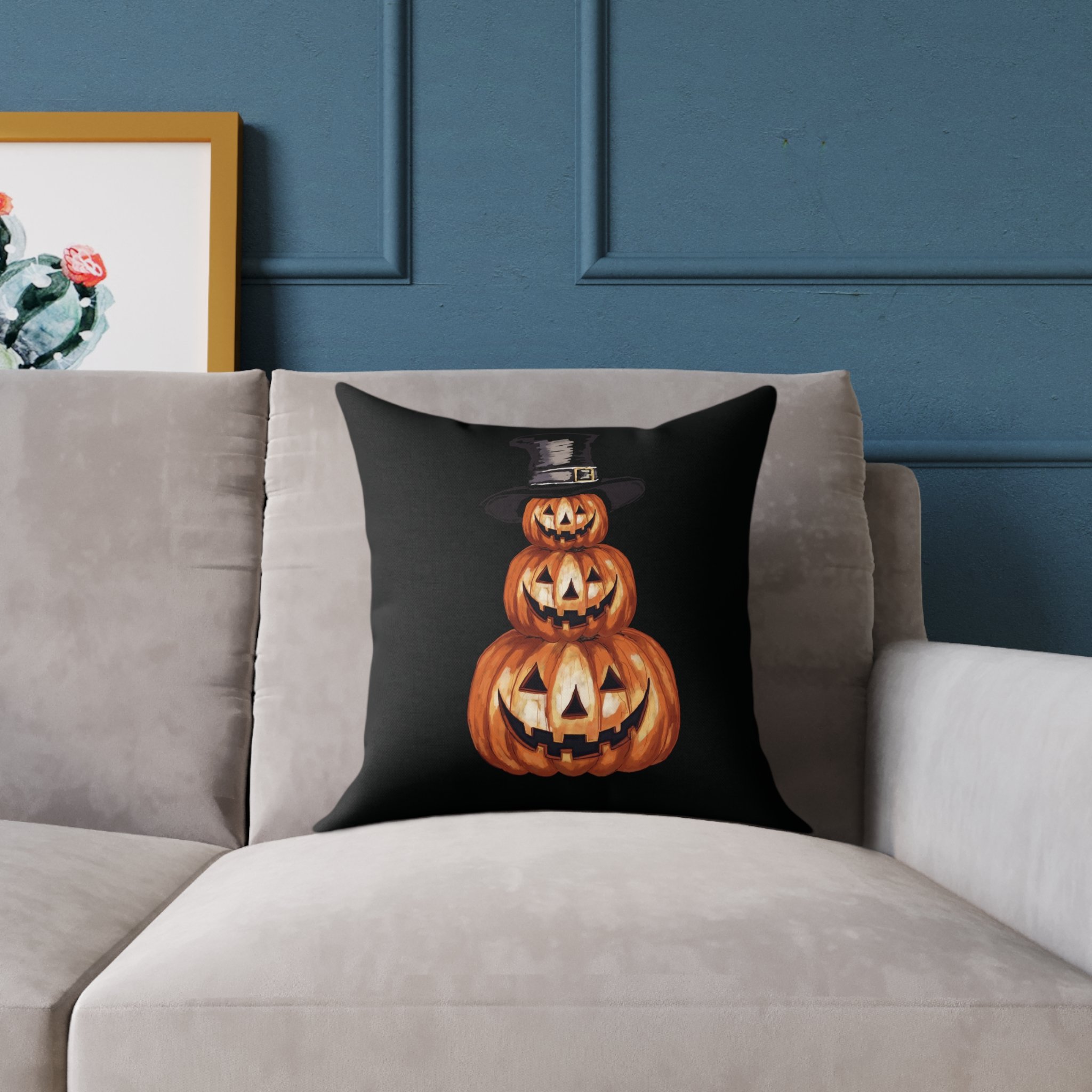 Halloween Jack O' Lantern Pillow 16" square