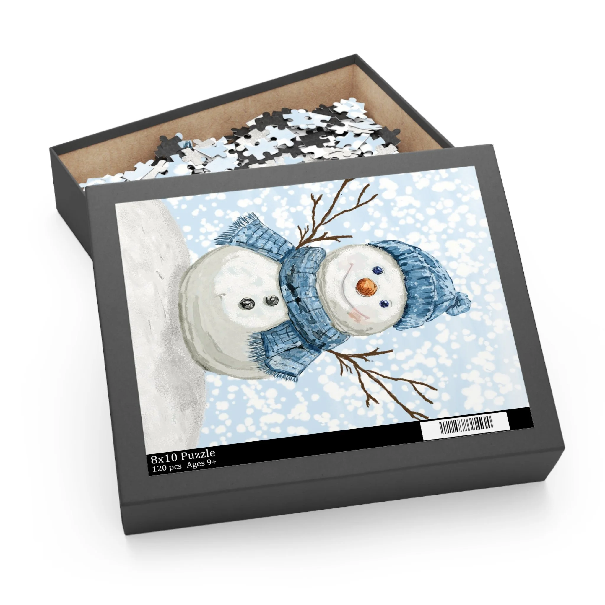blue snowman jigsaw puzzle 120 piece