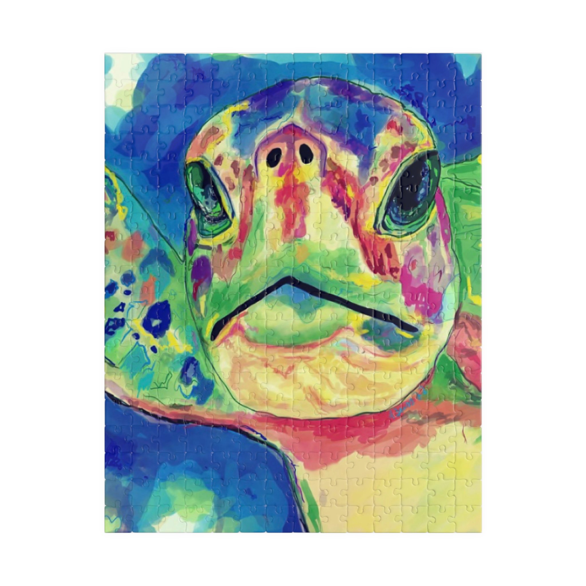 Rainbow Sea Turtle "Dieter" Jigsaw Puzzle