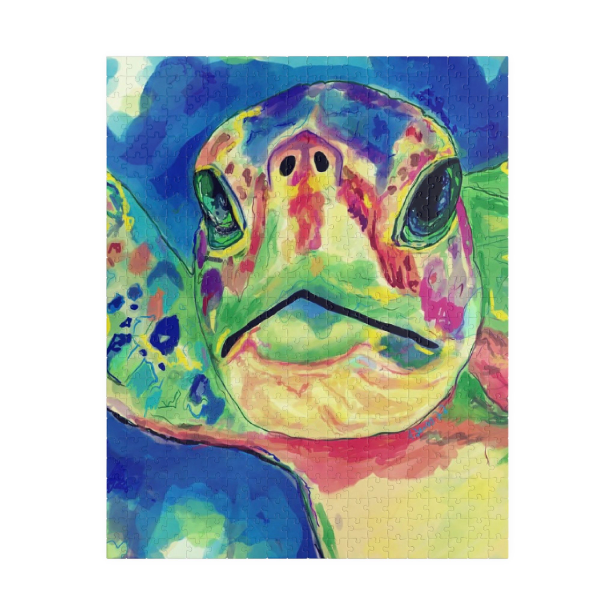 Rainbow Sea Turtle Jigsaw Puzzle 520 pieces