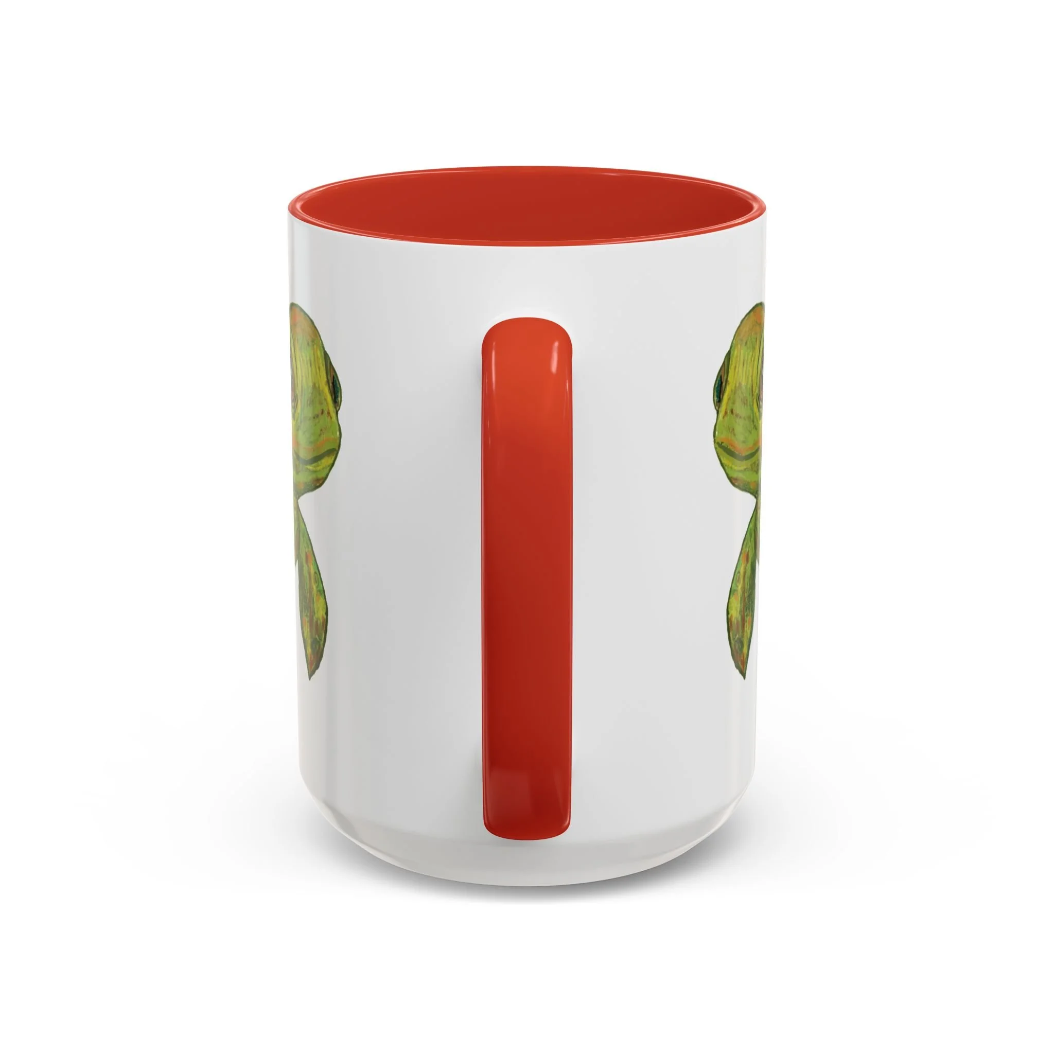 Shelly Sea Turtle Two Tone Ceramic Coffee Mugs red handle