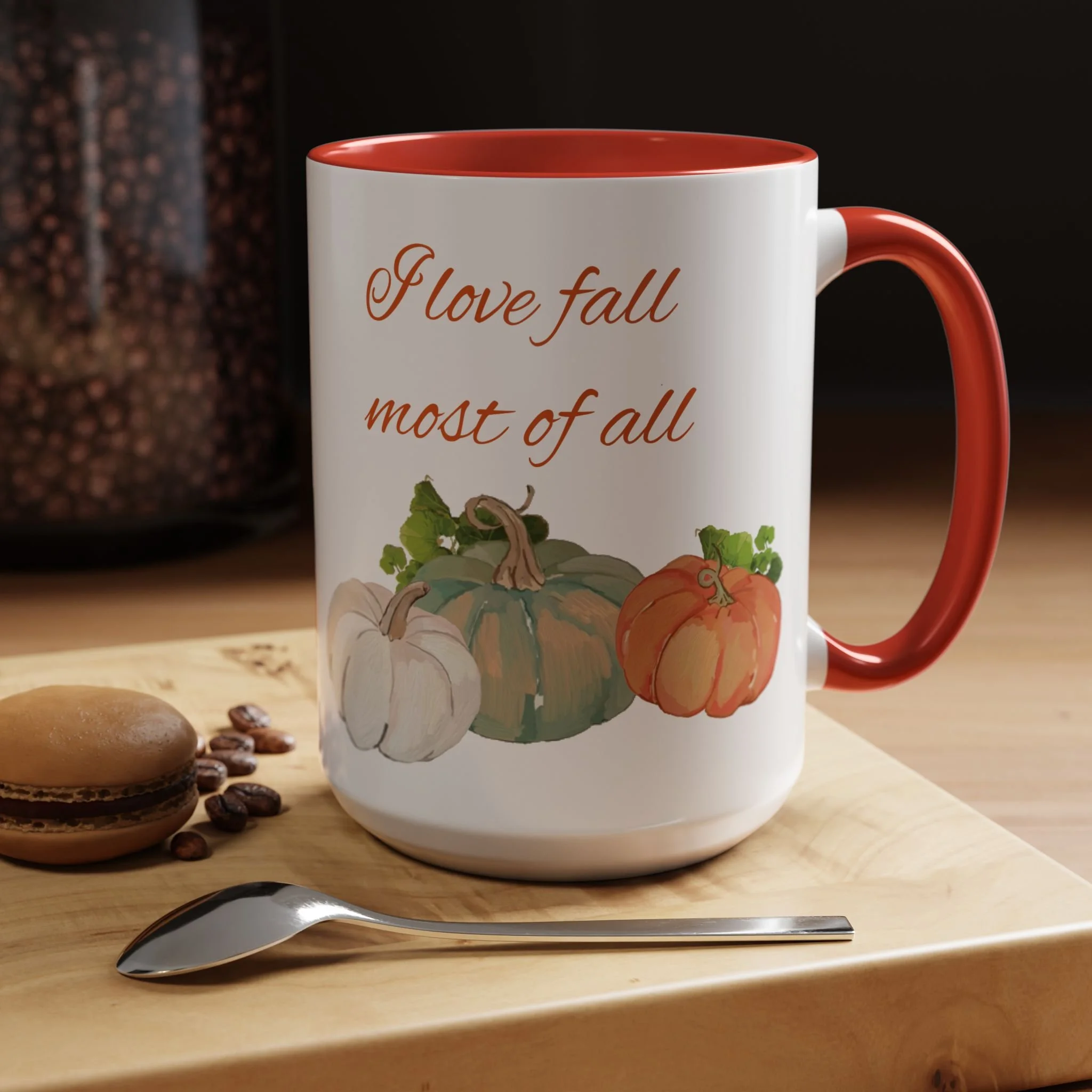 Fall Harvest Two Tone Ceramic Coffee Mugs red