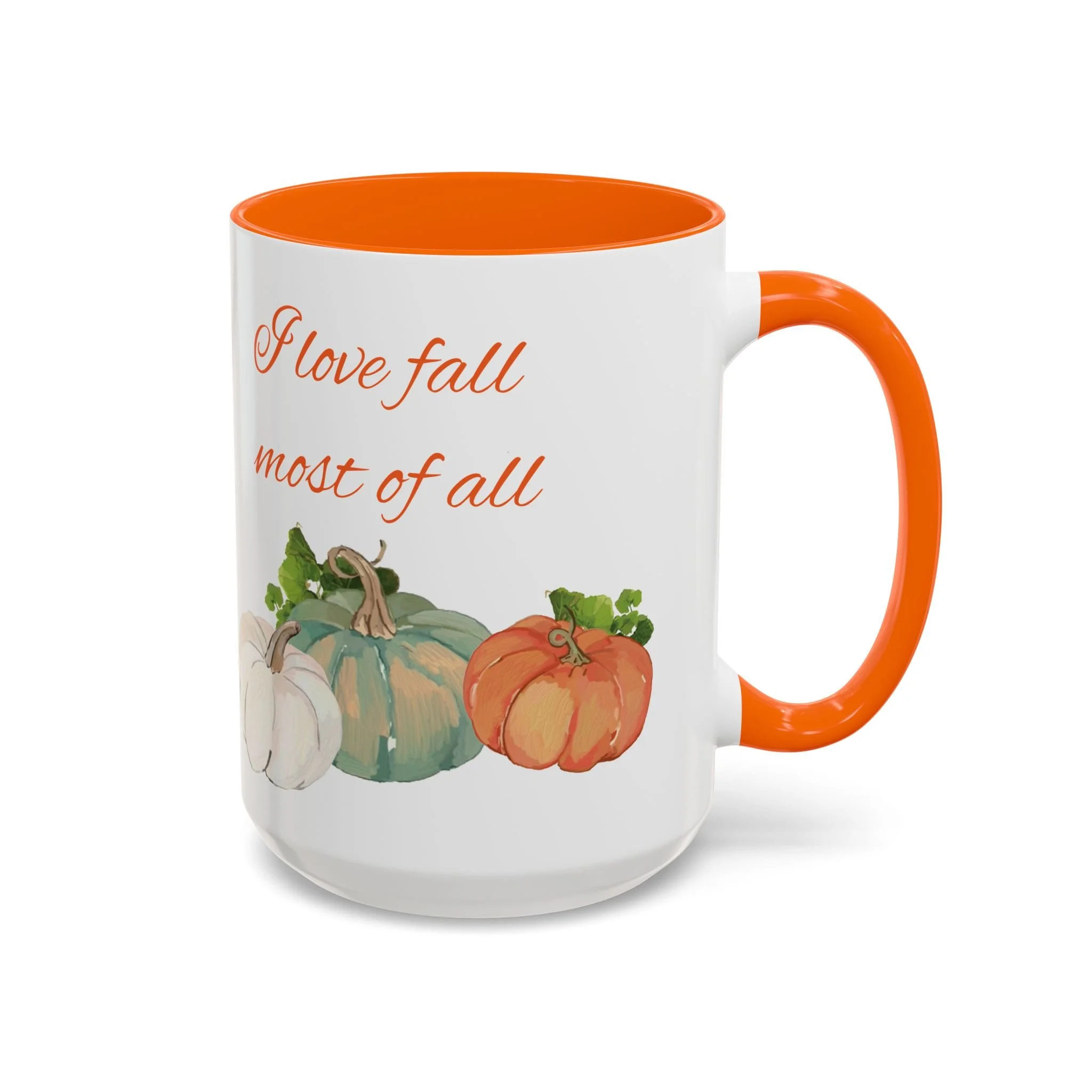 Fall Harvest Two Tone Ceramic Coffee Mugs orange