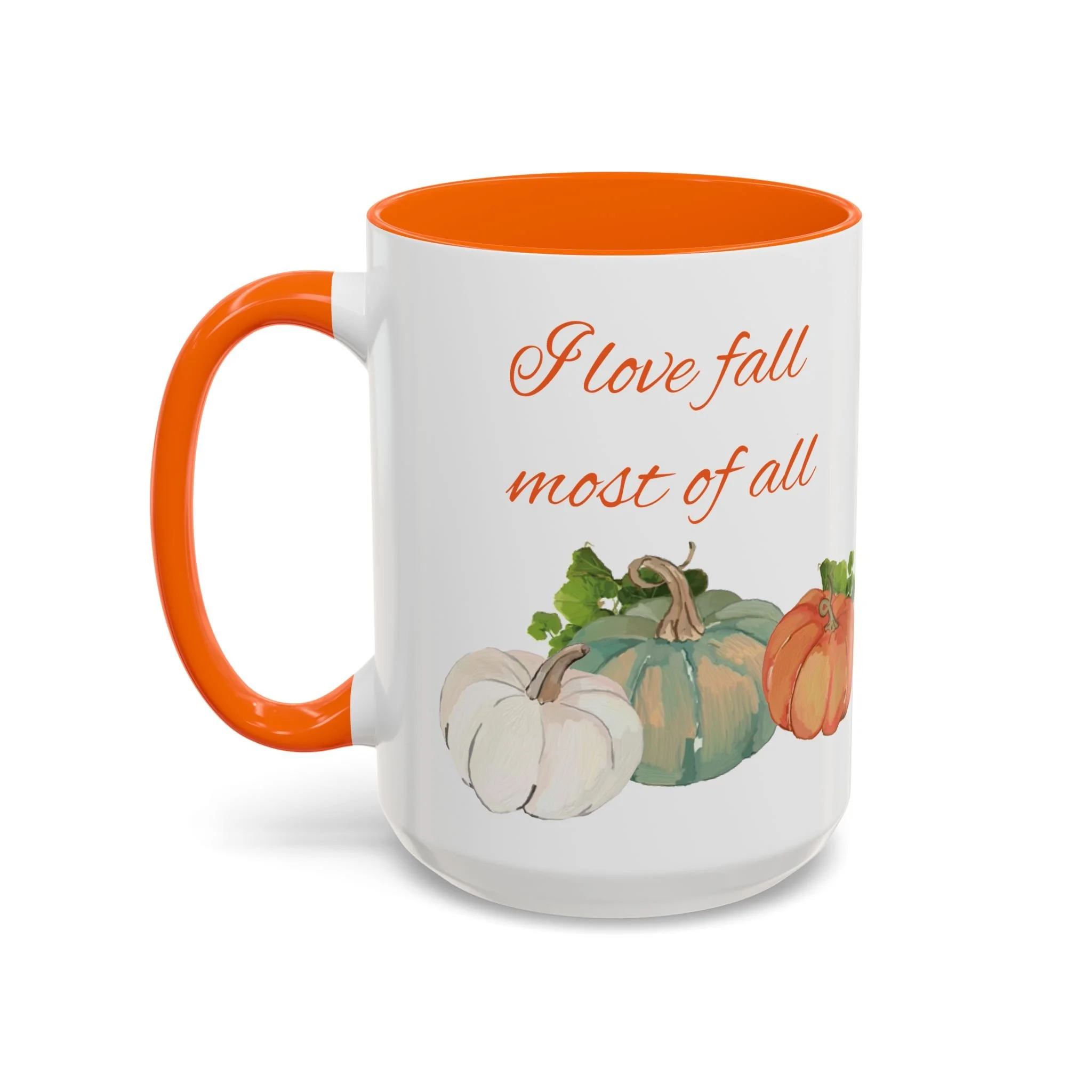 Fall Harvest Two Tone Ceramic Coffee Mugs orange