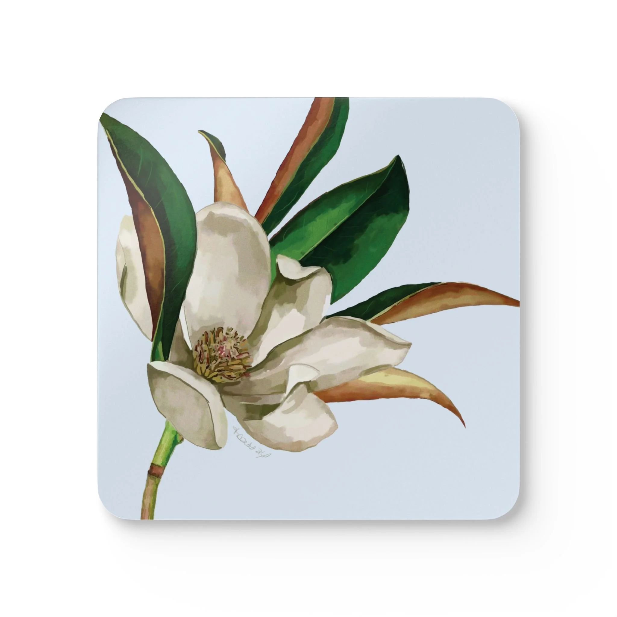 Blooming Magnolia Corkwood Coaster Set - Floral Home Décor