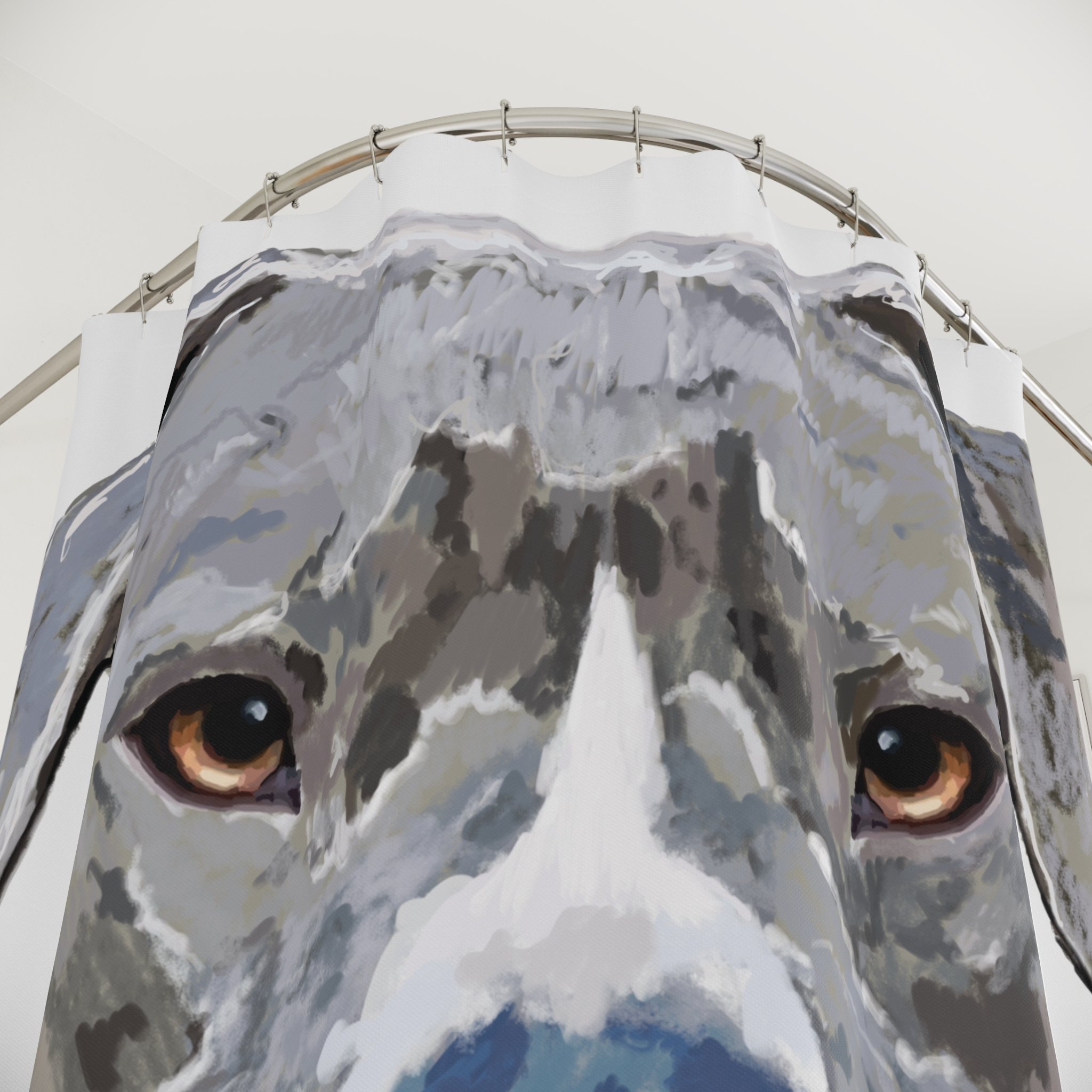 Pit Bull Dog Portrait Shower Curtain 71" x 74"  close up