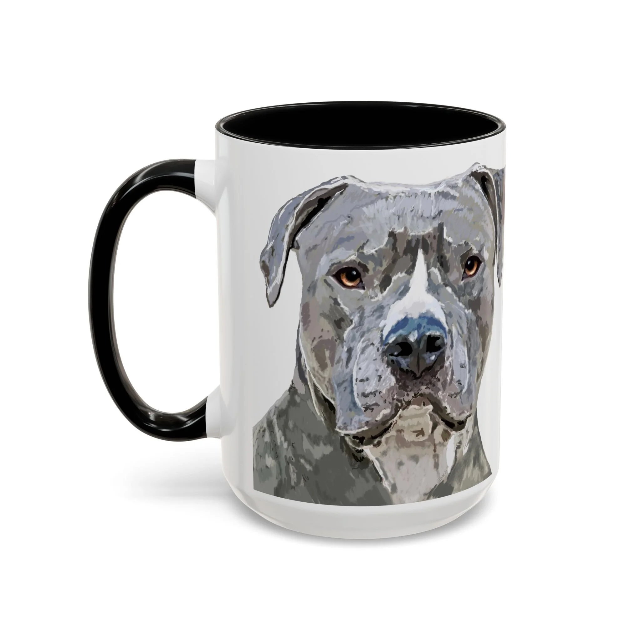 Pit bull Portrait Two Tone Ceramic Coffee Mug