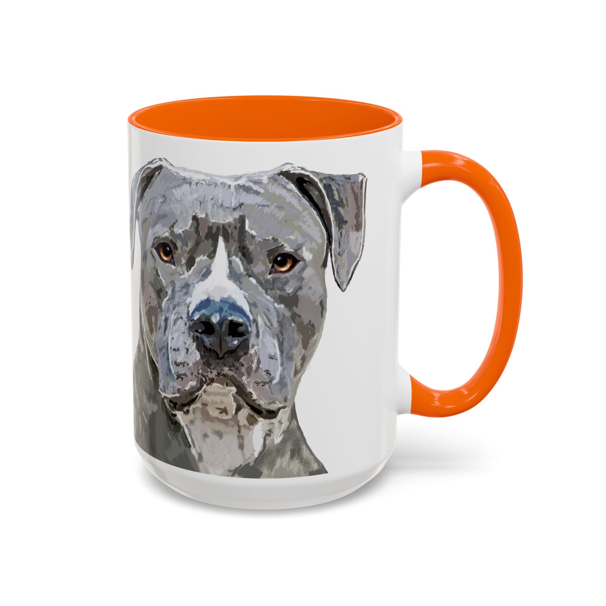 ba8e035f5d3d3fdPit bull Portrait Two Tone Ceramic Coffee Mug Orange96b16bcb16e830720