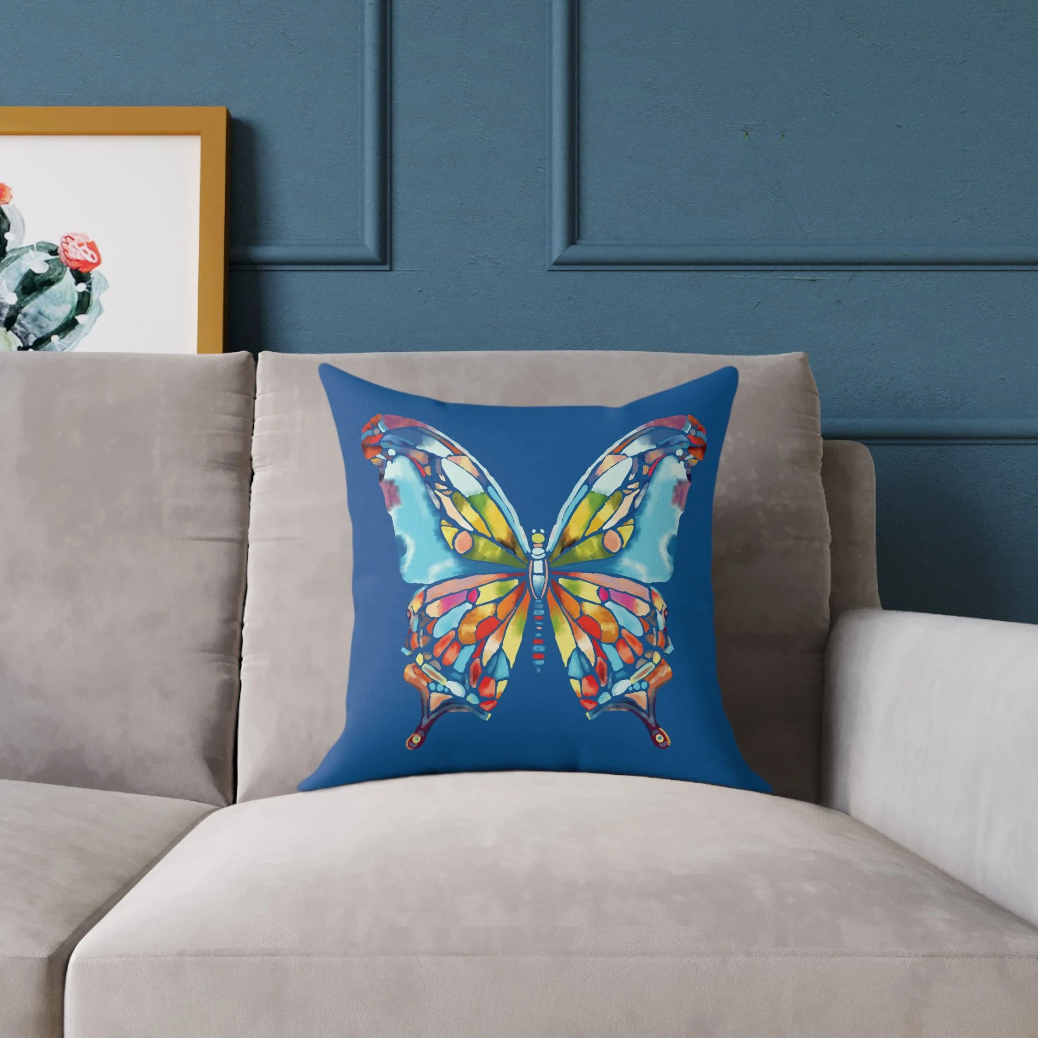 16" Watercolor Butterfly throw pillow
