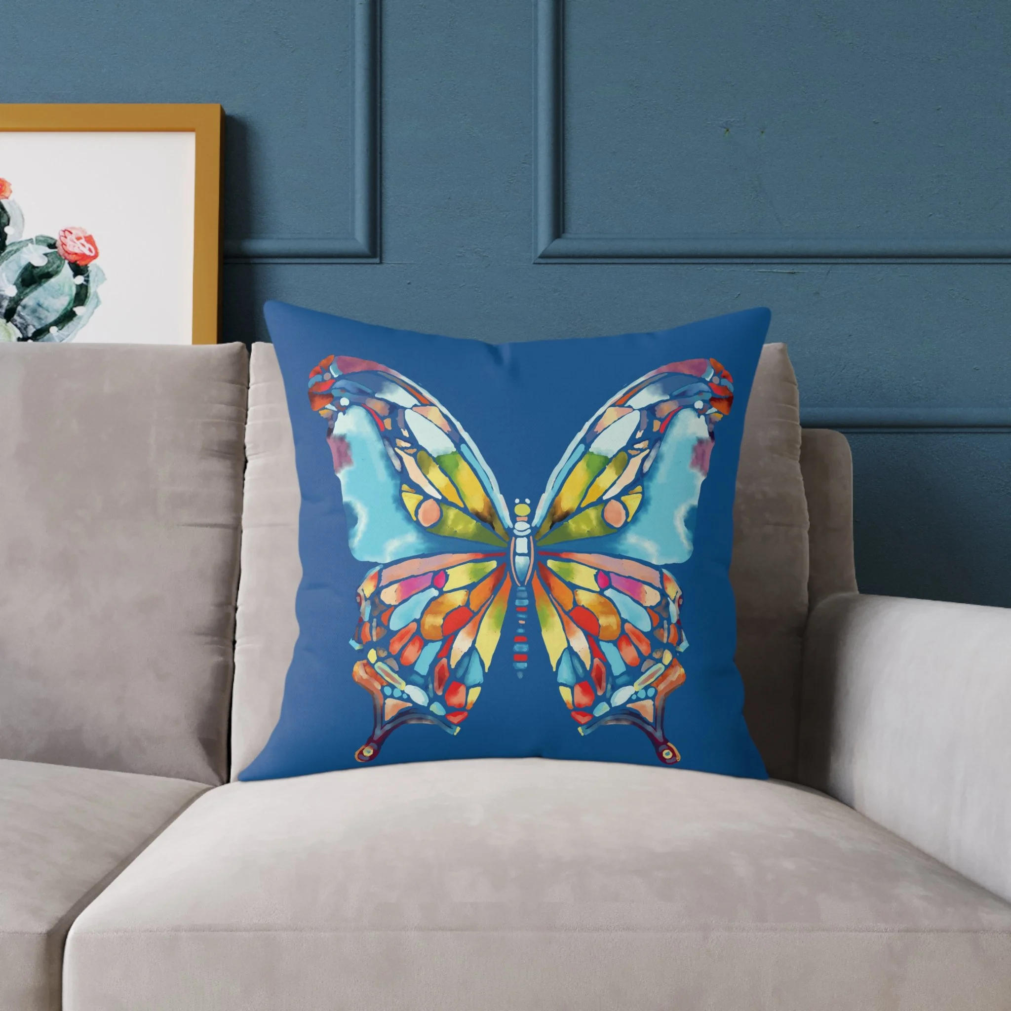 20" Watercolor Butterfly throw pillow