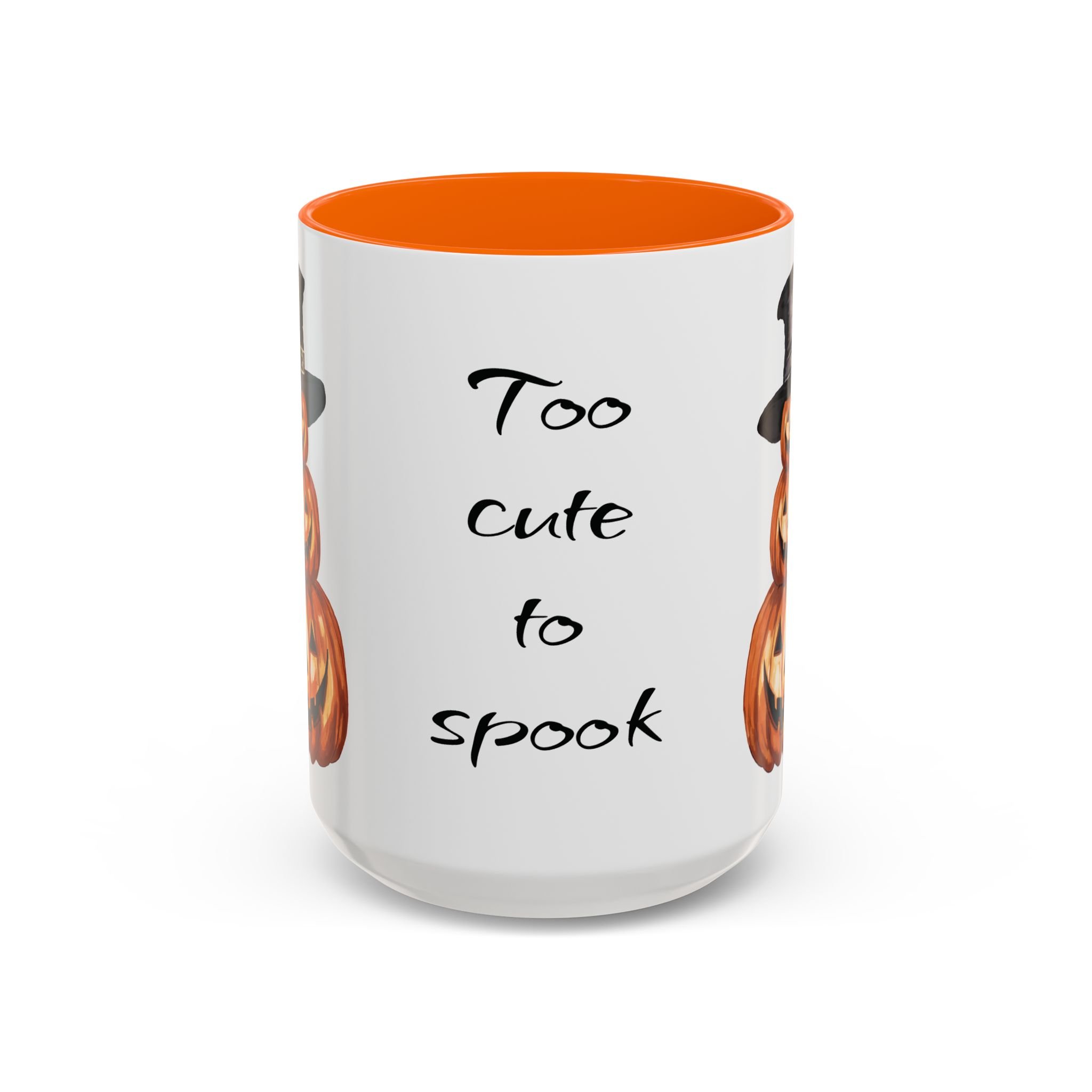 Halloween Jack O' Lantern Two Tone Ceramic Mug 15oz- Orange