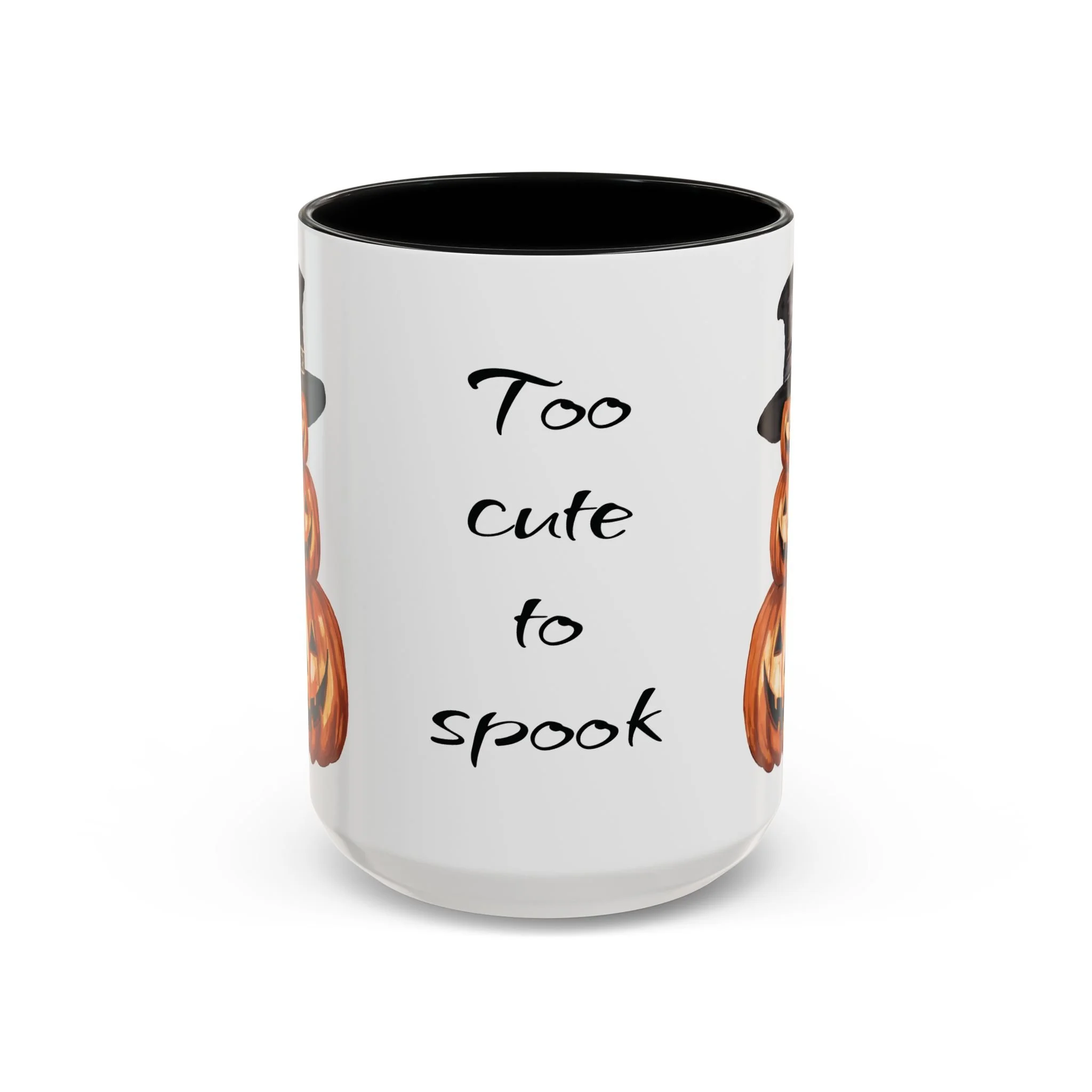 Halloween Jack O' Lantern Two Tone Ceramic Mug 15oz- Black
