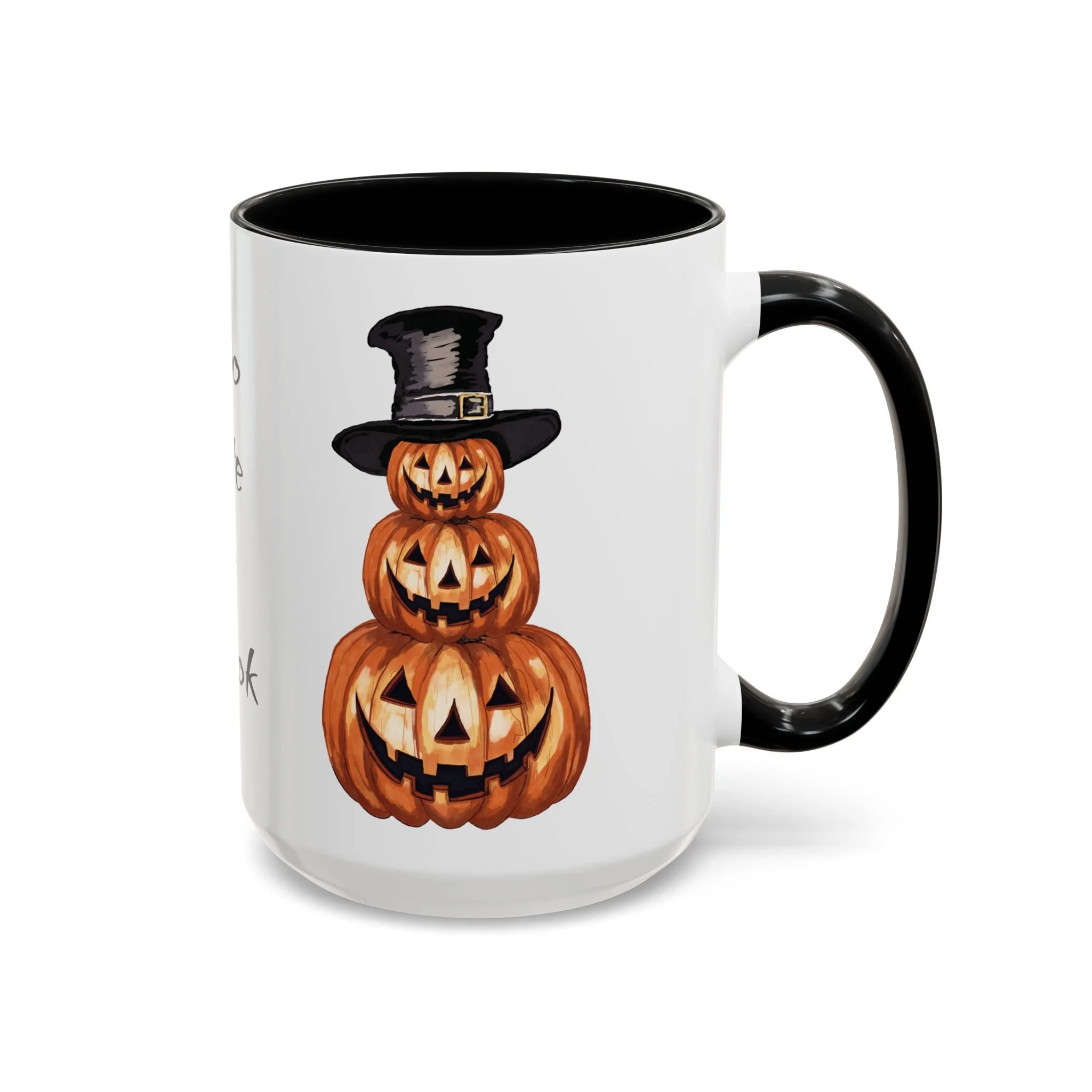 Halloween Jack O' Lantern Two Tone Ceramic Mug 15oz- Black
